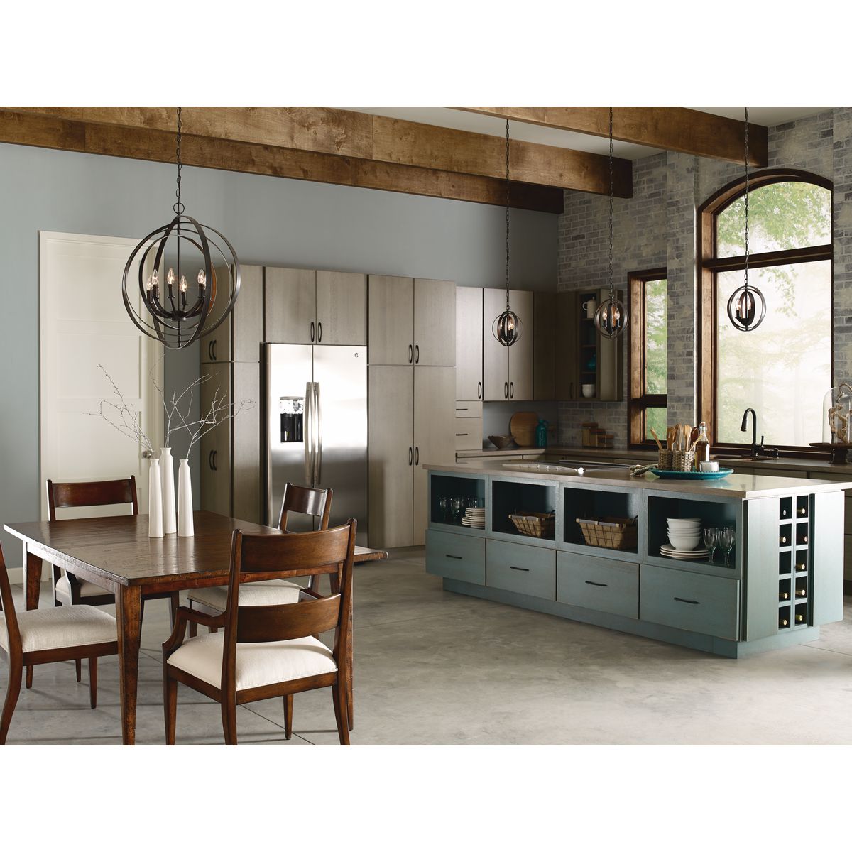 Equinox Collection - Modern 3-Light Sphere Pendant Chandelier for Dining Room, Kitchen Island & Living Room Lighting