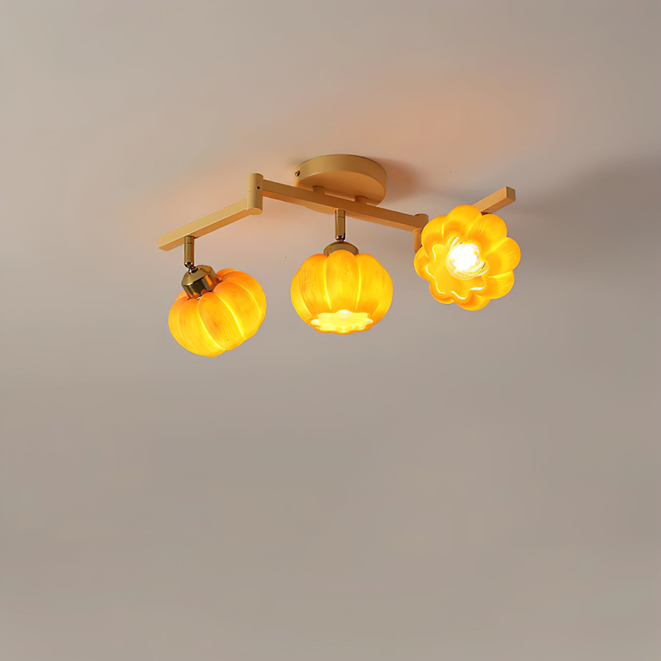 Stylish Pumpkin-Shaped Ceiling Light Fixture - Modern LED Hanging Lamp for Halloween, Fall Decor, Living Room, Bedroom, Dining Room - Perfect for Seasonal Home Decor and Cozy Ambiance