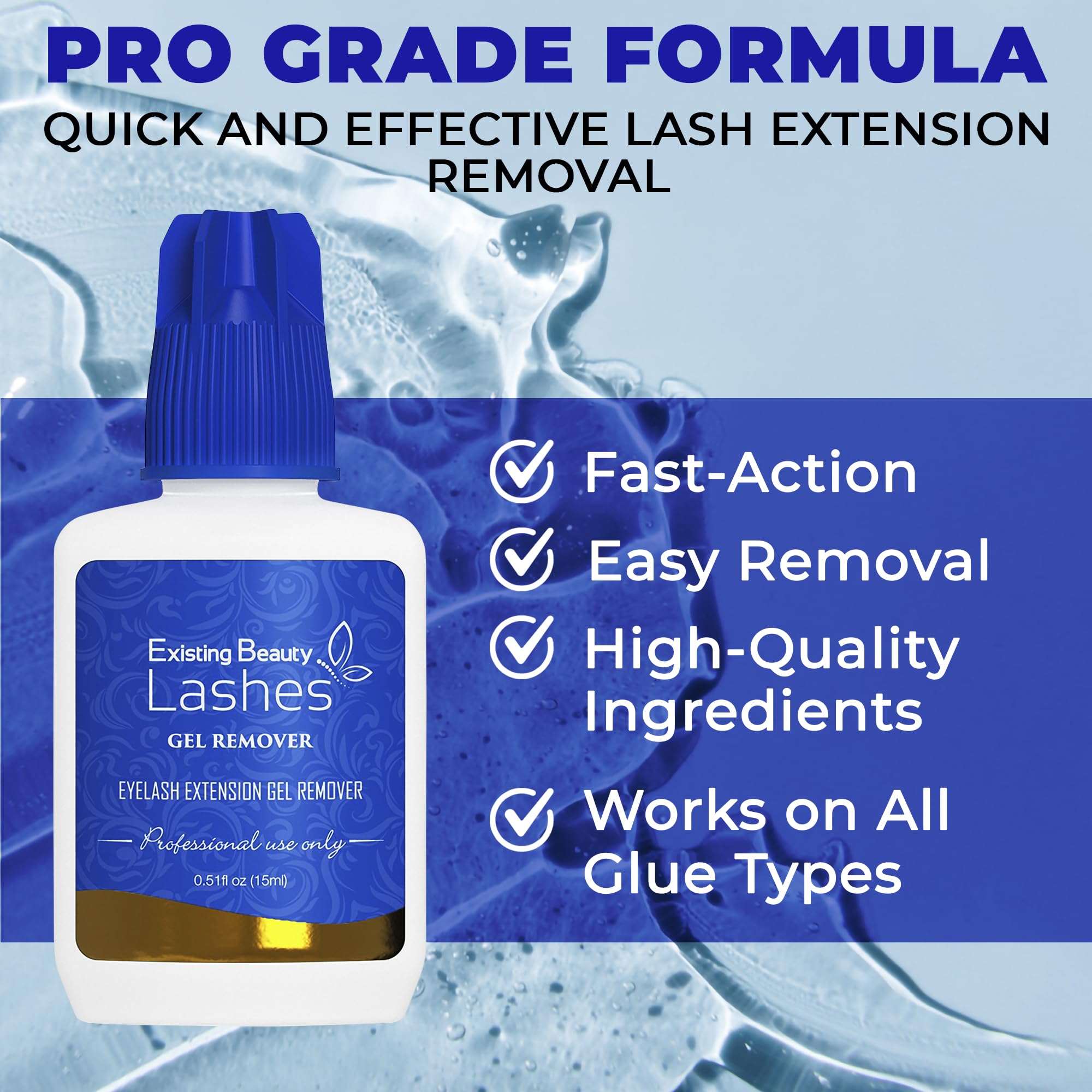 Professional Eyelash Extension Remover & Lash Glue Dissolver - Safe & Gentle 15ml Lash Adhesive Remover for Salon & Home Use | Perfect for Lash Techs & DIY Beauty
