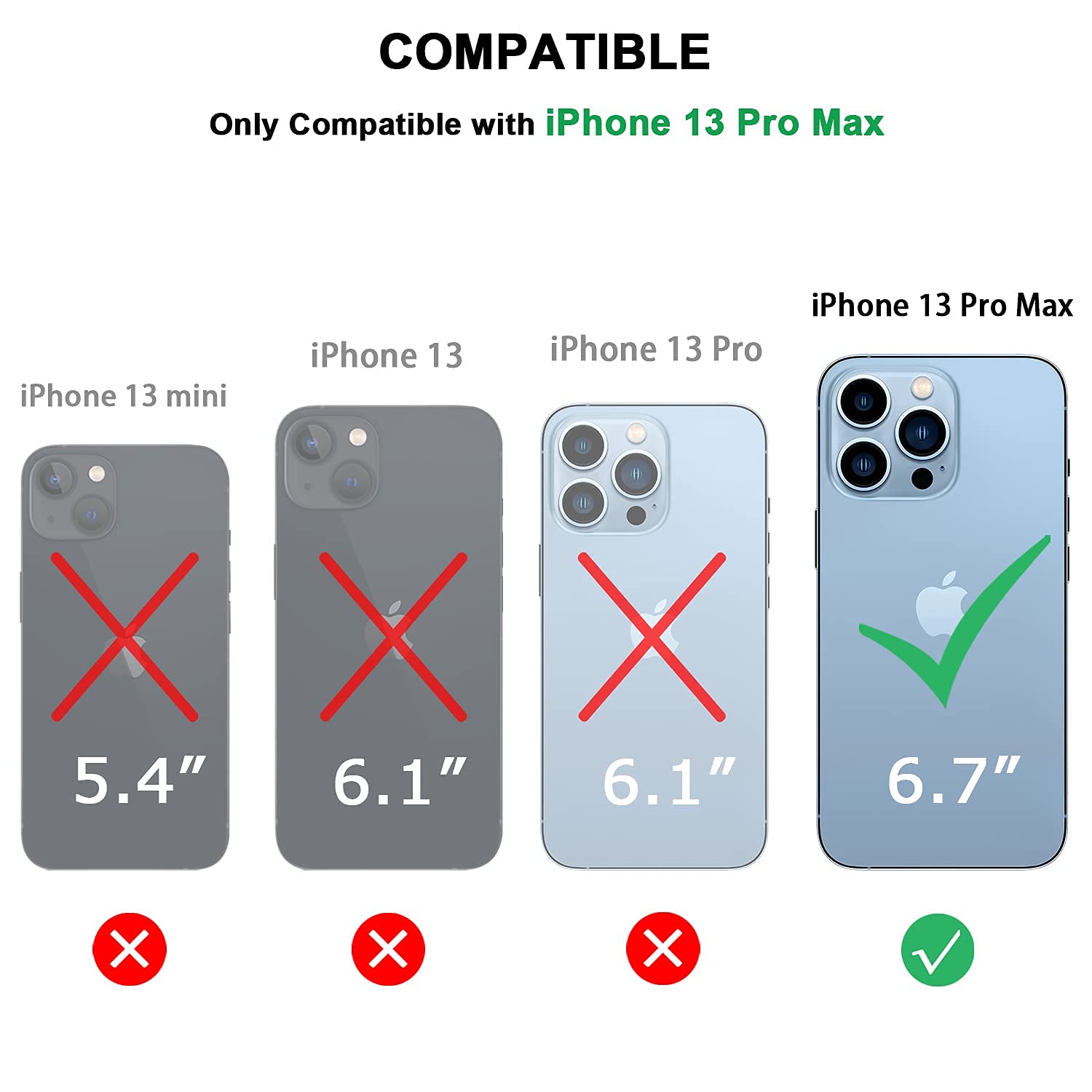 Premium Leather Wallet Case for iPhone 13 Pro Max (6.7-inch) - 2 Card Holder Slots | Slim Protective Cover with RFID Blocking | Perfect for Business, Travel & Everyday Use (Black, 2021 Model)