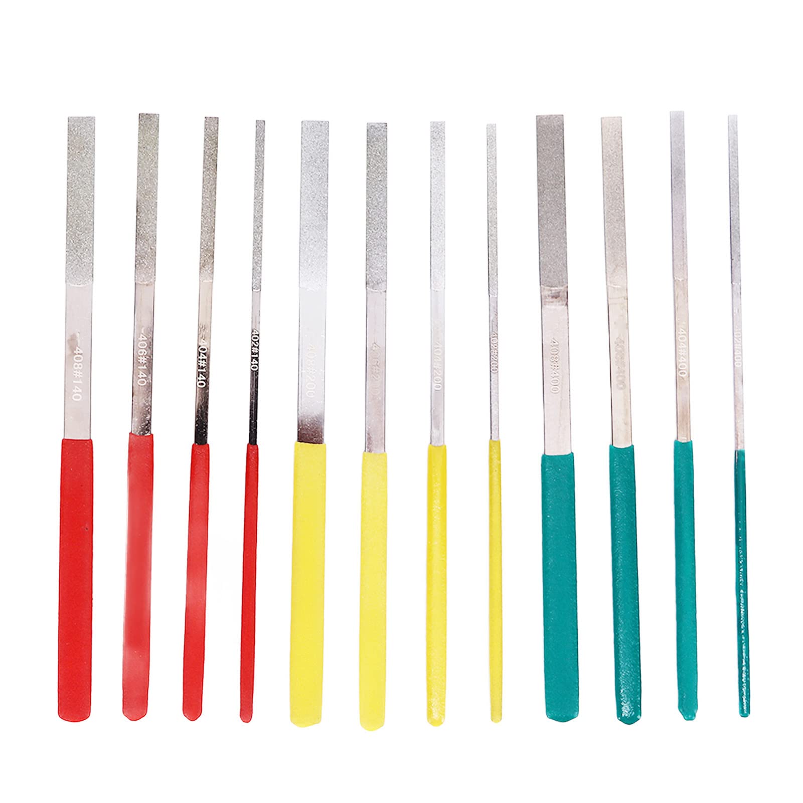 12Pcs High Hardness Flat Hand Metal File Set with Non-Slip Plastic Handle - Perfect for Metalworking, Woodworking, DIY Projects & Home Repairs