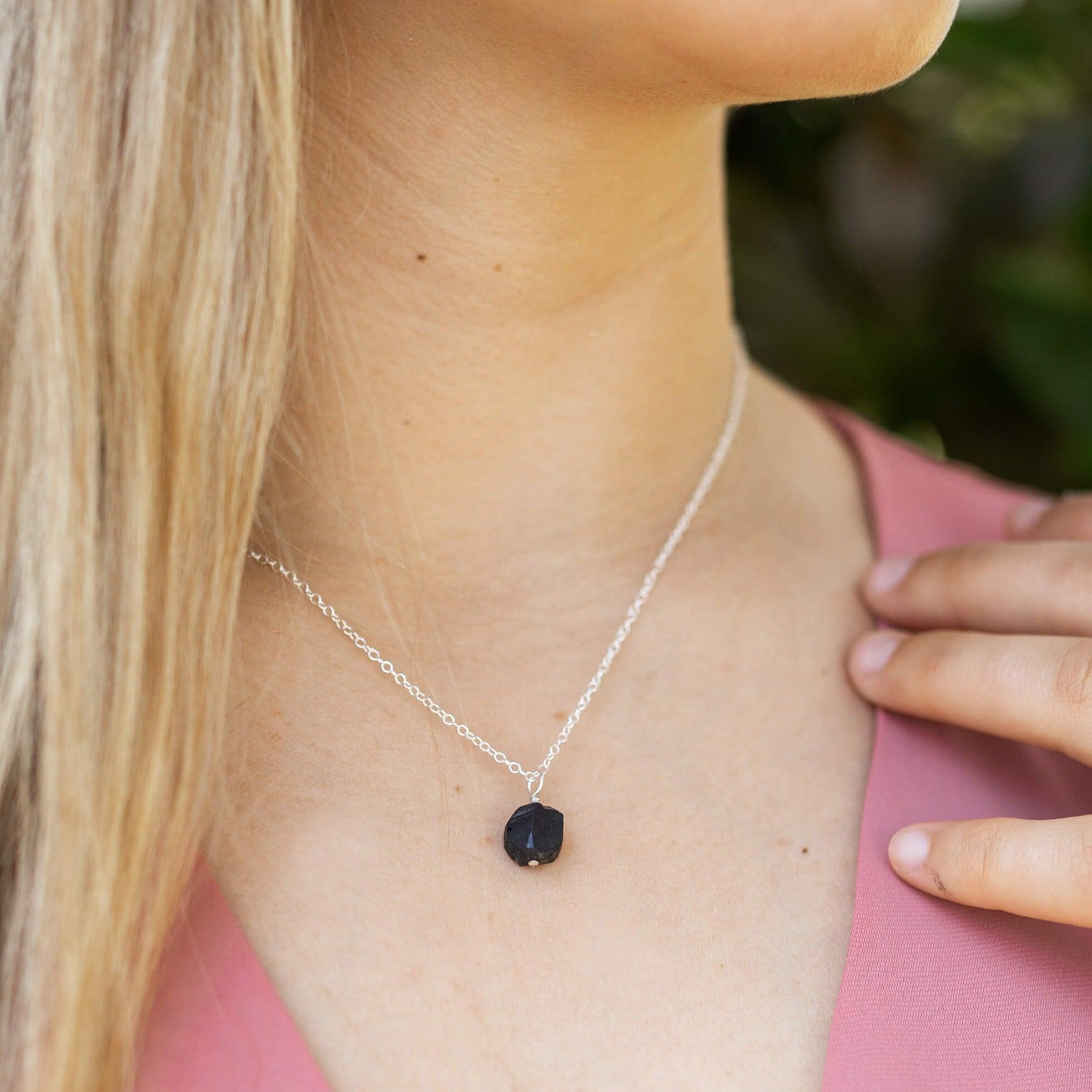 Natural Raw Obsidian Pendant Necklace - Handmade Black Stone Jewelry for Women & Men - Perfect for Spiritual Protection, Meditation & Everyday Wear