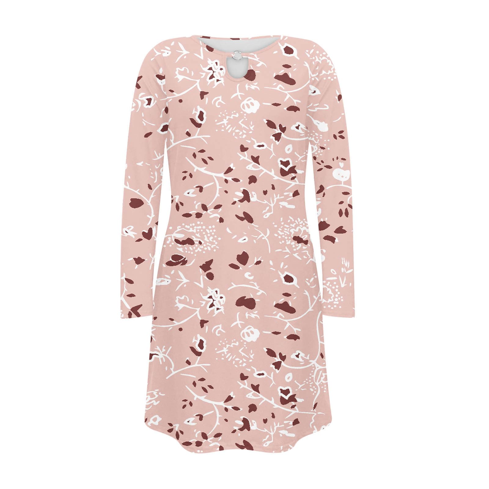 Yihaojia Women's Flowy Fall Dress - Casual Long Sleeve Loose T-Shirt Dress with Fashion Print | Summer & Autumn Wear | Amazon Prime Deals & Warehouse Specials | Perfect for Office, Weekend Outings & Date Nights