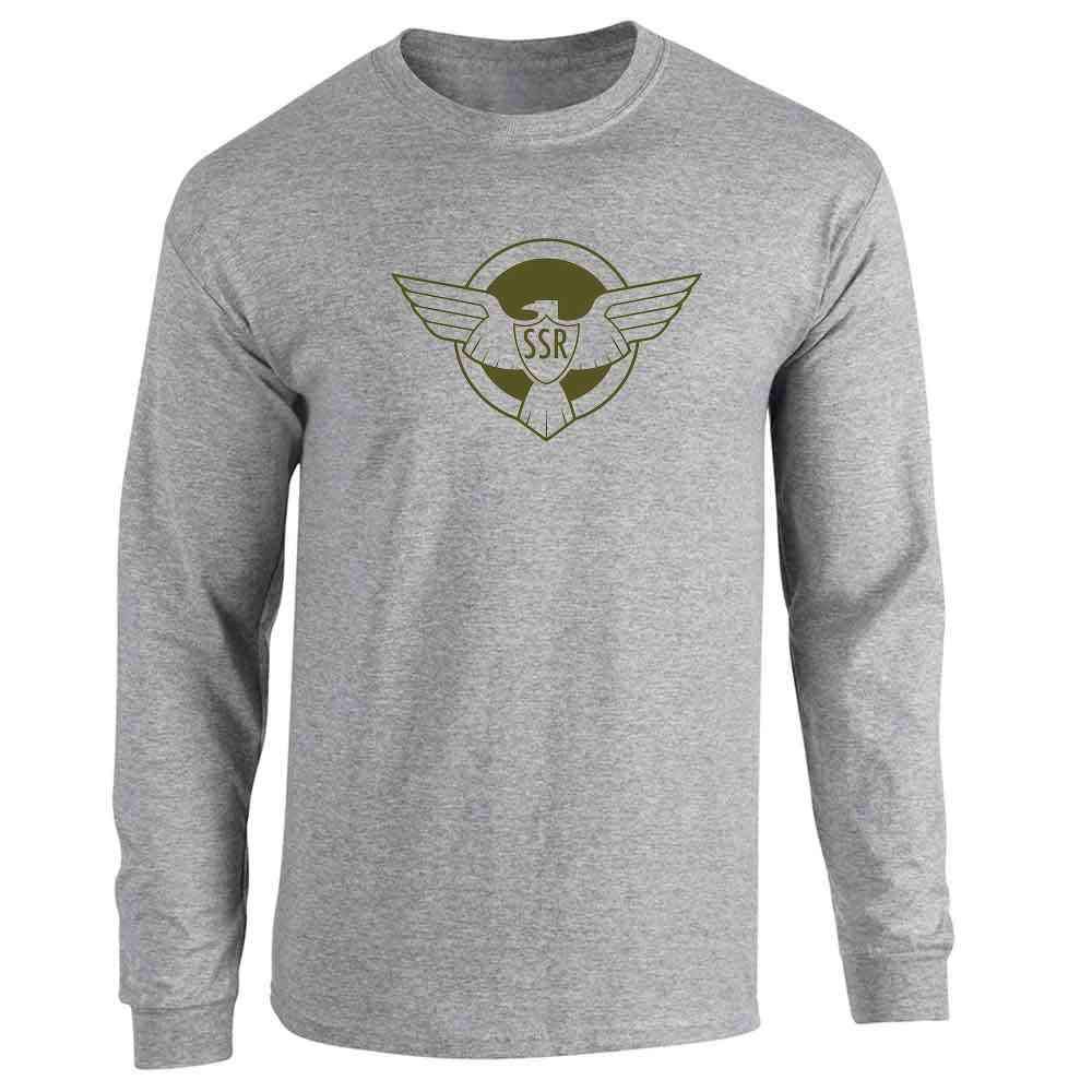 Pop Threads Strategic Scientific Reserve Captain America Long Sleeve T-Shirt | Marvel Superhero Graphic Tee | Casual Wear & Cosplay Outfit