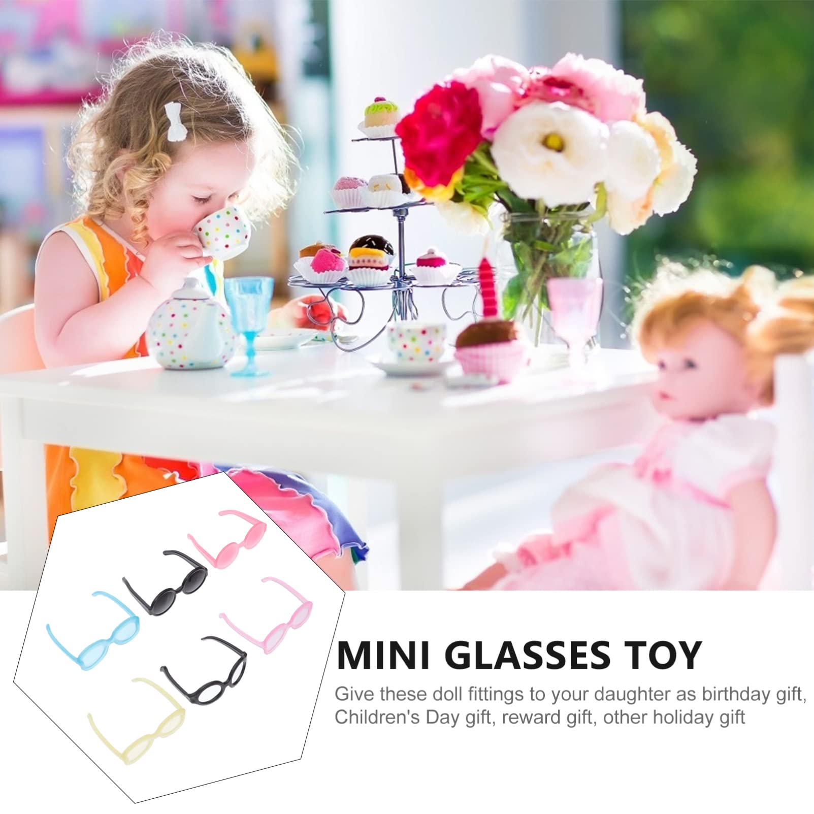 TOYANDONA 40 Pairs DIY Doll Dressing Glasses - Mini Plastic Eyeglasses for Kids Doll Dress Up, Crafts & Dollhouse Accessories (Random Colors) - Perfect for Role Play, Costume Parties & Creative Projects