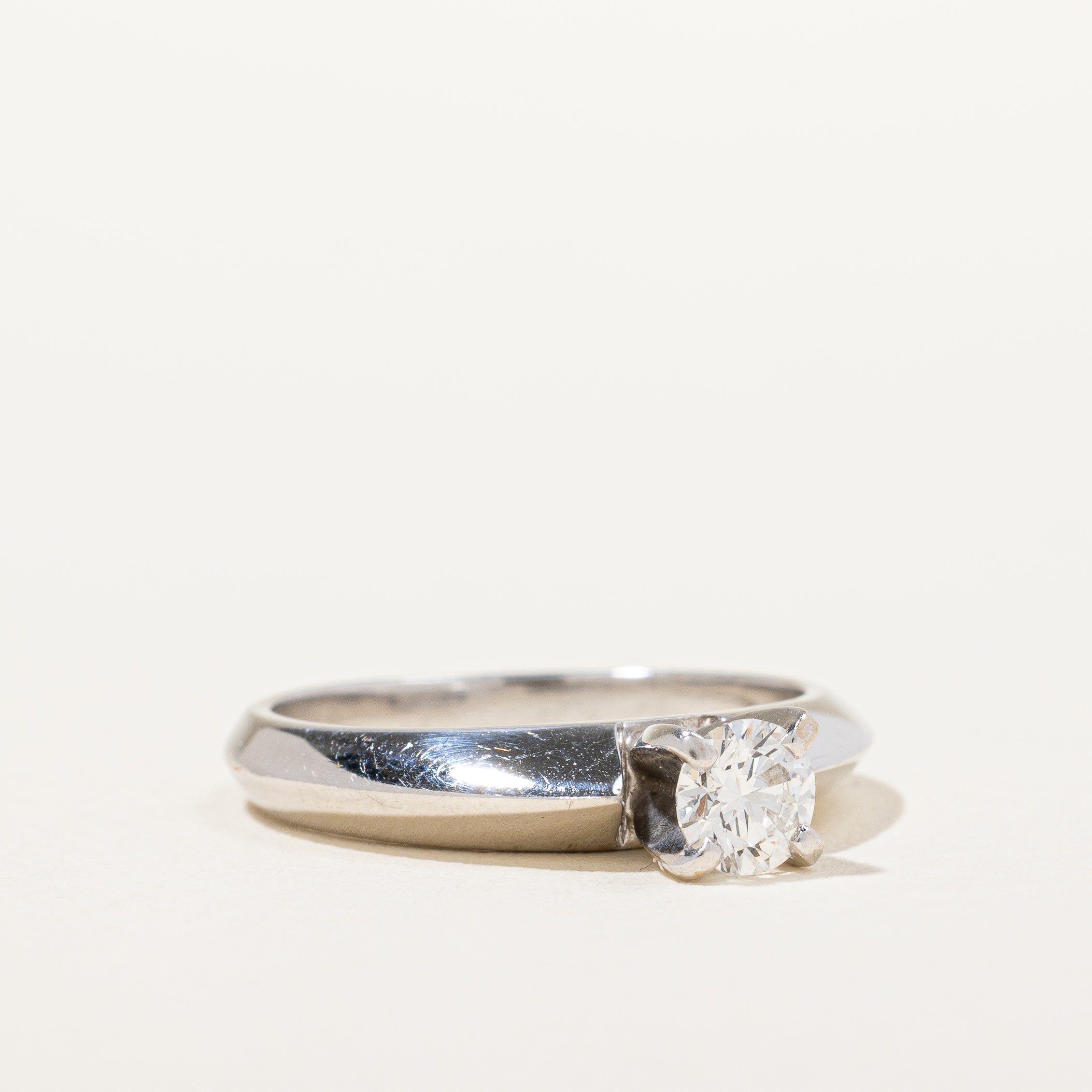 18K White Gold Solitaire Engagement Ring with 0.35 ct SI2 E/F Diamond | Size 6 | Perfect for Proposals, Anniversaries & Romantic Occasions