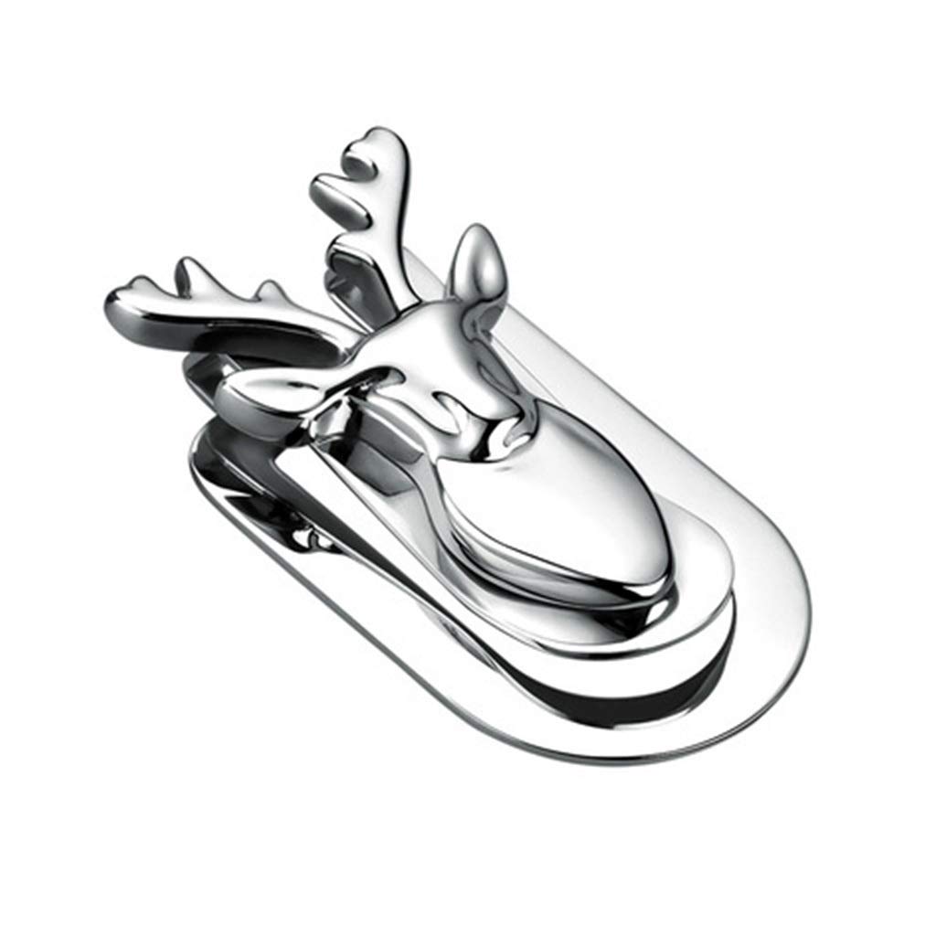 Stainless Steel Deer Head Money Clip - Men's Wallet Card Holder for Business & Gifts