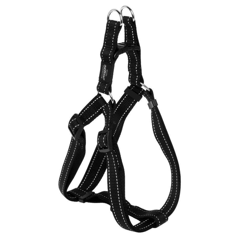 Reflective Adjustable Dog Harness for Extra Large Dogs - Step-in Design with Matching Collar & Leash (Black) | Perfect for Night Walks, Hiking & Outdoor Adventures