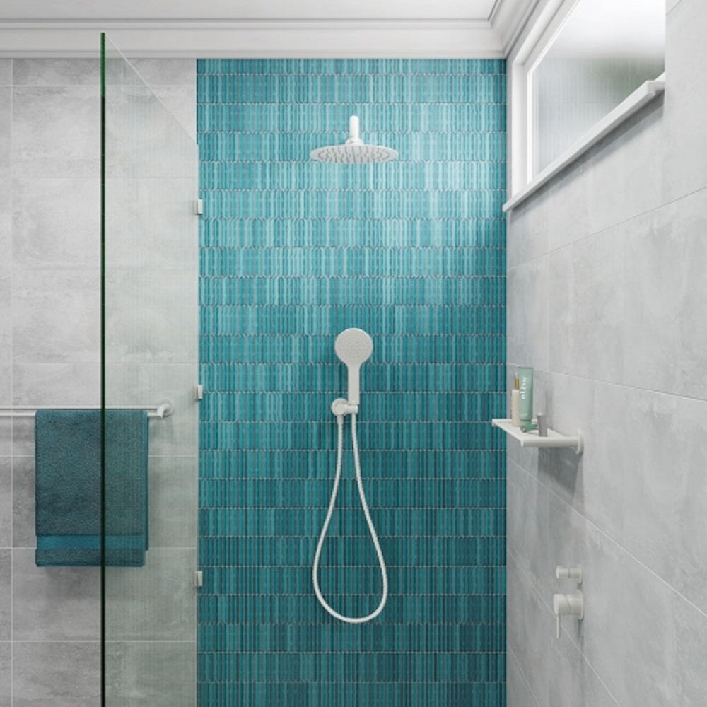 Fienza 433201MW Kaya Hand Shower with 6 Spray Modes, Matte White Finish - Perfect for Bathroom, Spa & Relaxation at Home