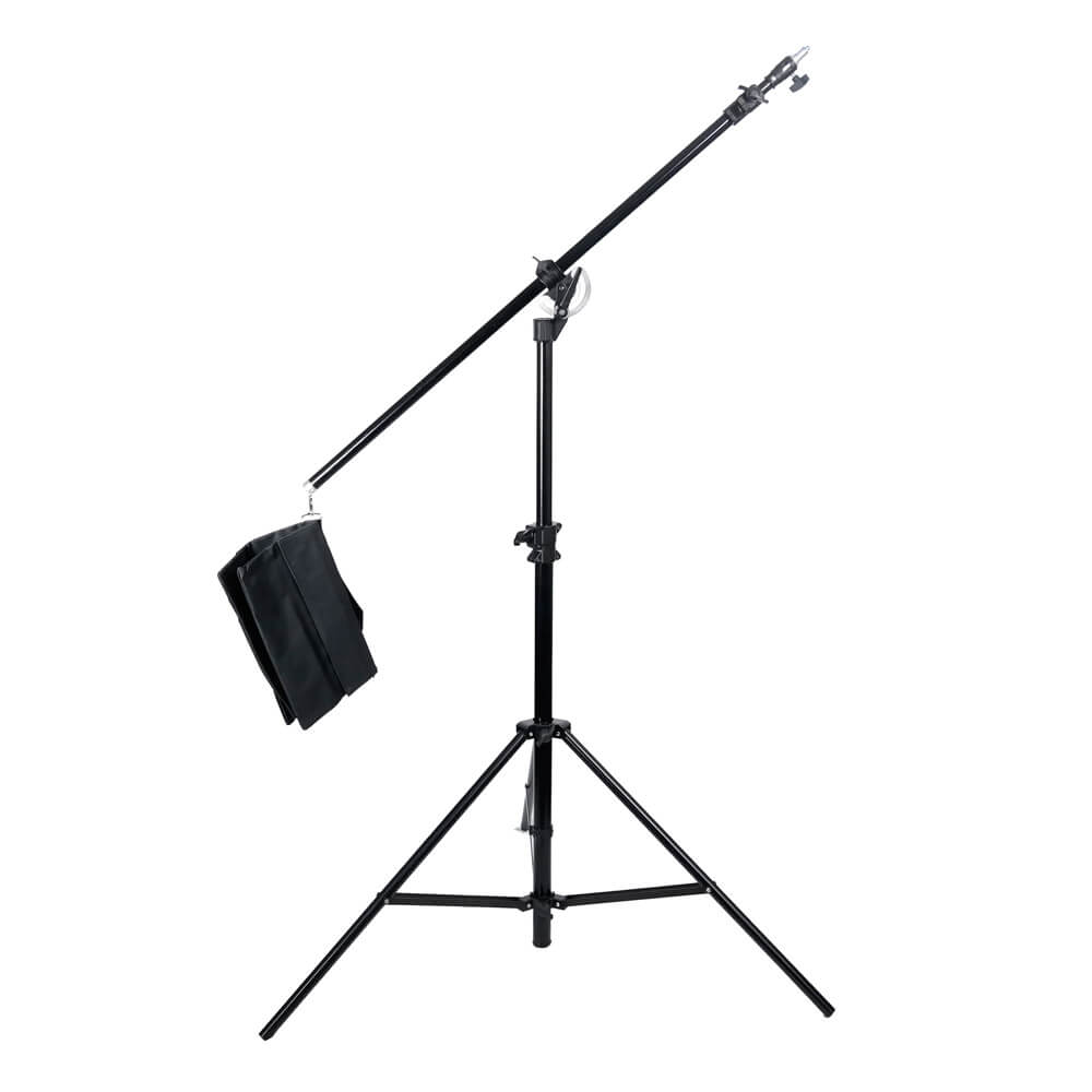 2 in 1 Compact Heavy Duty Reclined Combi Boom Stand - Professional Microphone Stand for Studio Recording & Live Performances - Perfect for Singers, Podcasters & Musicians