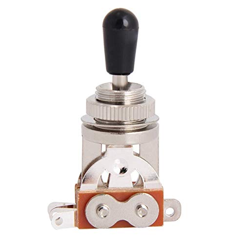3 Way Electric Guitar Toggle Switch - Black Rhythm/Treble Pickup Selector with 3 Guitar Polishing Erasers | Perfect for Guitar Maintenance & DIY Repairs