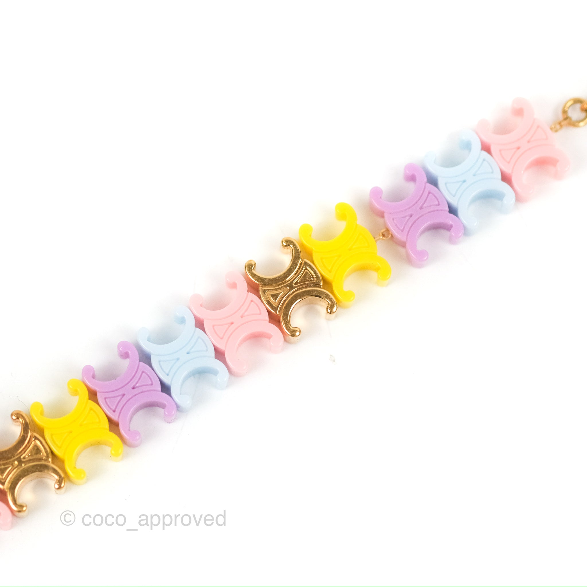Celine Baby Bracelet - Brass Gold Finish Plexiglass Charm Bracelet for Women | Elegant Jewelry Gift for Birthday, Anniversary & Special Occasions