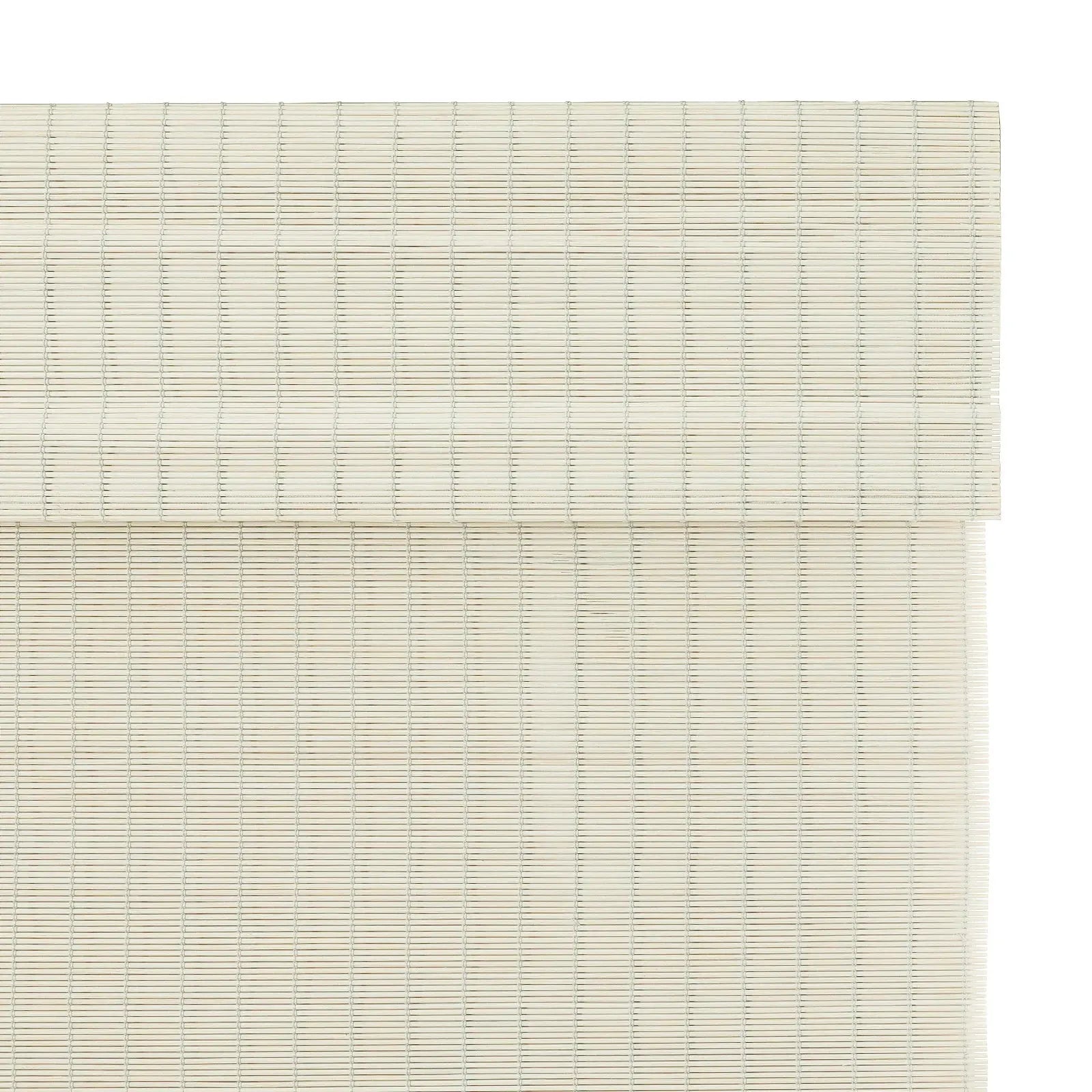 Sybil Bamboo Roman Shade - Ivory White Window Treatment for Living Room & Bedroom | Natural Light Filtering & Privacy