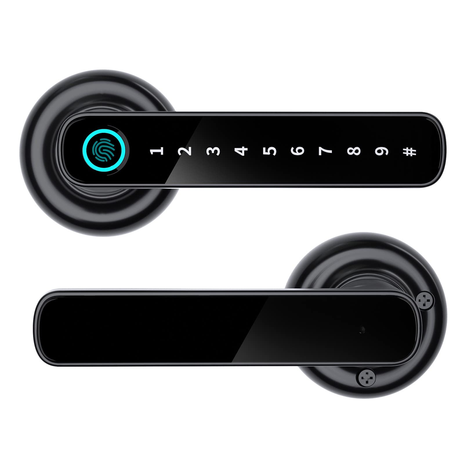 Smart Fingerprint Door Lock with Keypad & Touch Screen - Keyless Entry, Remote Access, Low Battery Alert & App Notifications - Secure Biometric Lock for Bedroom, Home & Office Security