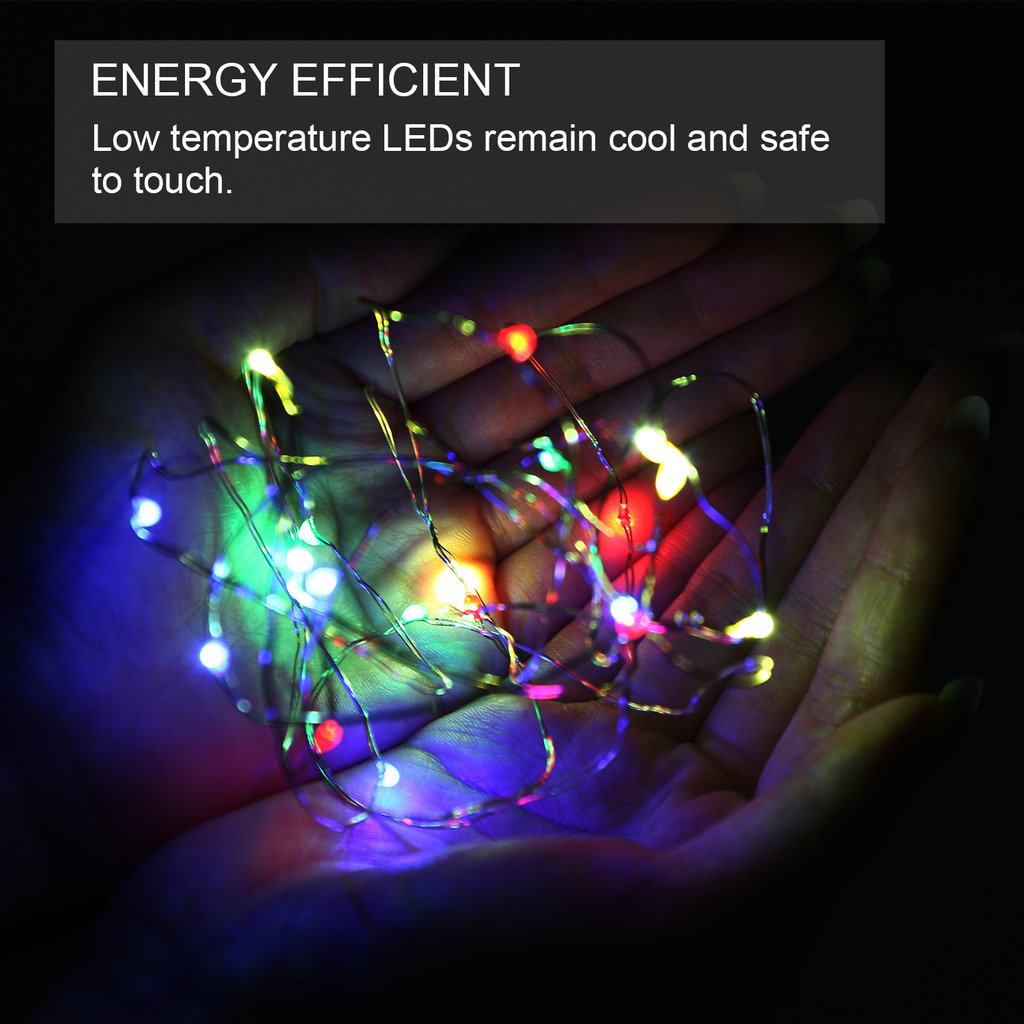 LED Fairy String Lights - 20 LEDs, 6.6ft Battery Operated for Home Decor & Parties