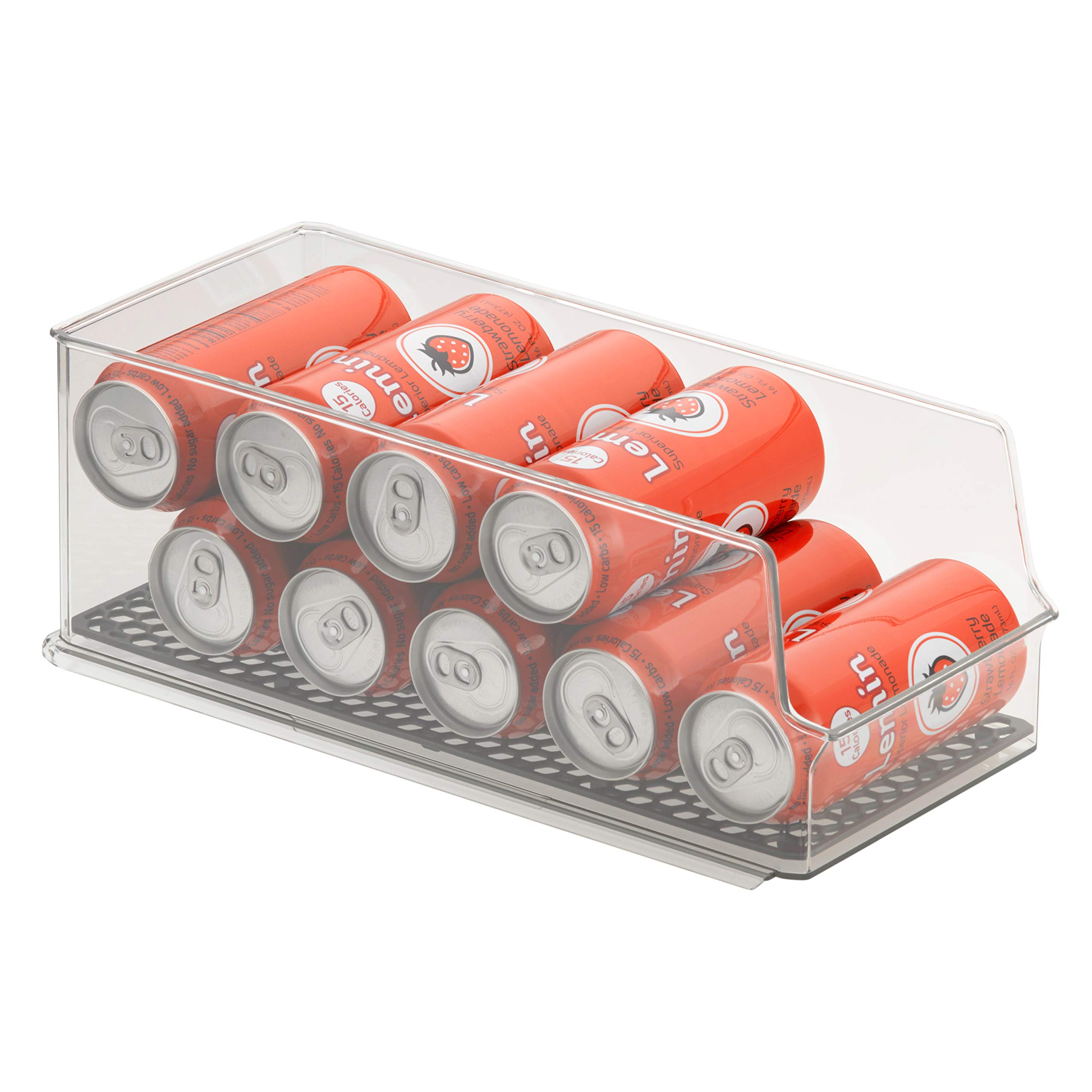 Stackable Clear Tall Fridge Bins for Soda, Beer & Energy Drinks - Large Hexa Storage Organizer for Cans & Beverages | Perfect for Kitchen, Pantry & Party Coolers