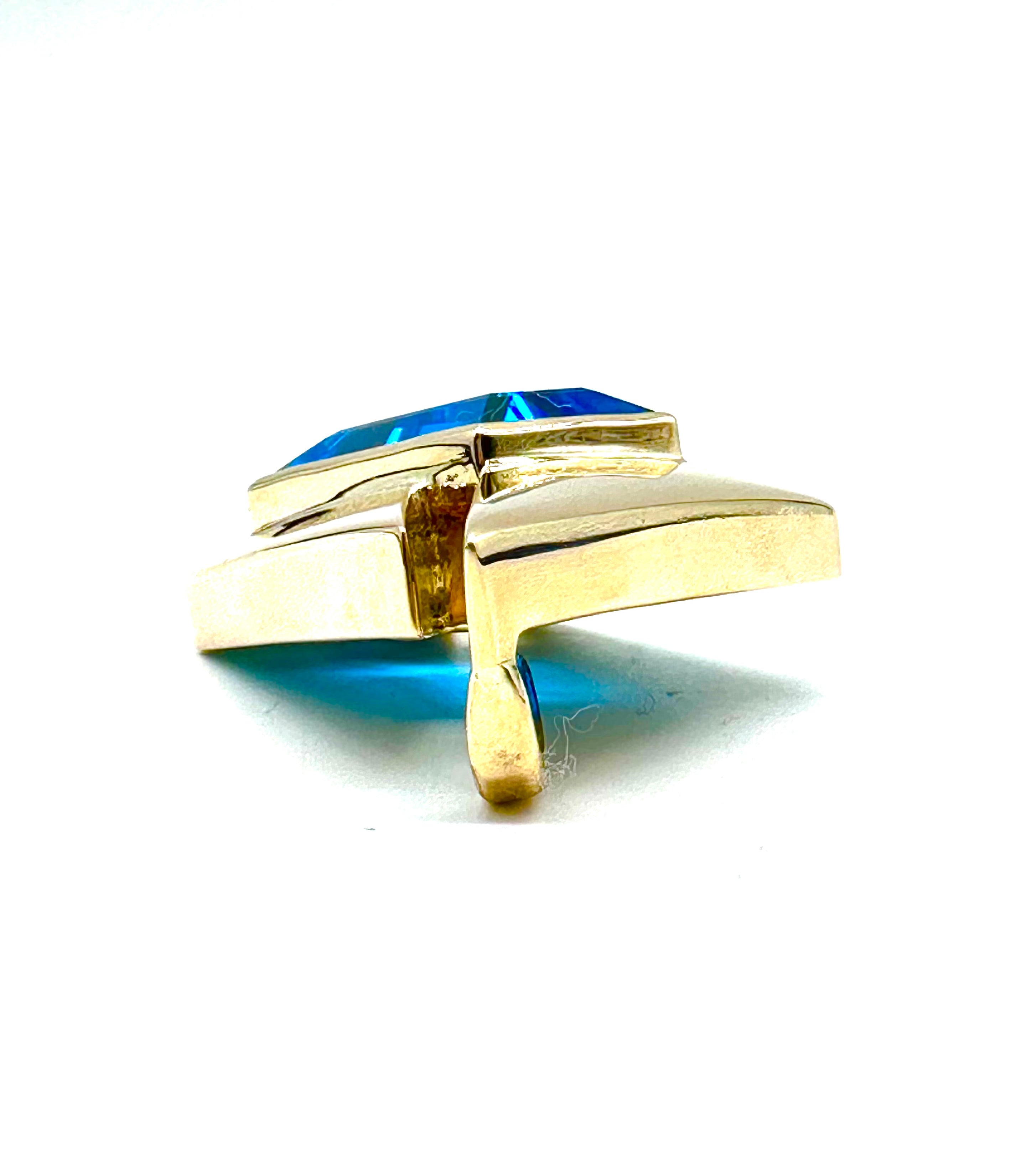 Blue Topaz Asymmetrical Slide Pendant Necklace - Elegant Handmade Jewelry for Women - Perfect for Weddings, Parties & Everyday Wear