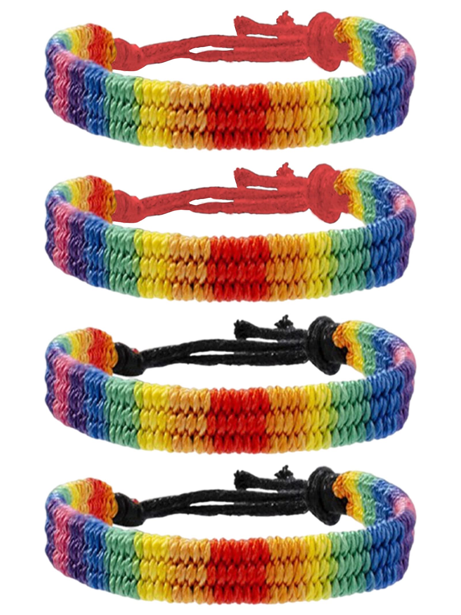 Rainbow Pride Bracelets for Women & Men - LGBTQ+ Braided Friendship Bracelets for Valentine's Day, Gay Pride Events & Everyday Wear