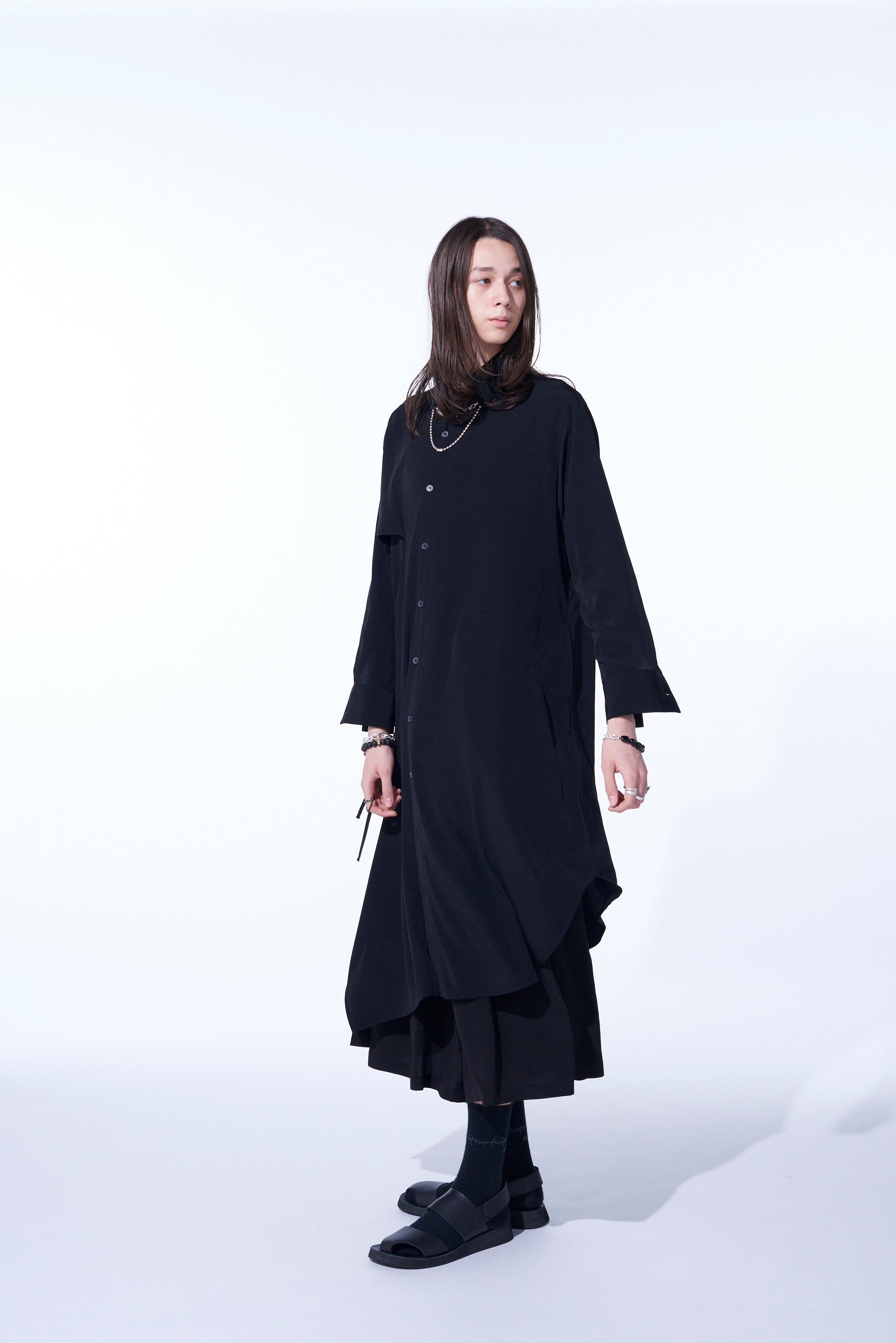 Elegant Crepe de Chine Shirt Dress with Double Tailored Right Front - Perfect for Office Wear & Casual Outings