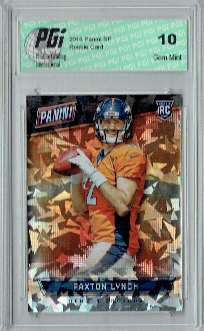 2016 Panini Cracked Ice #58 Paxton Lynch Rookie Card PGI 10 - Limited Edition of 25 - Perfect for NFL Collectors & Denver Broncos Fans