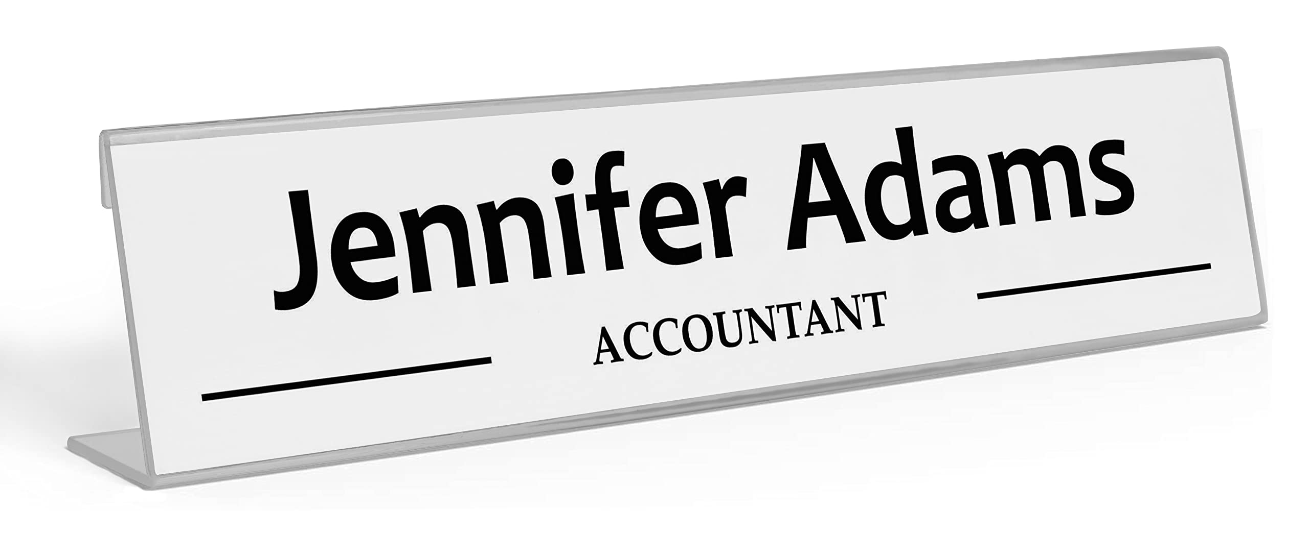 Personalized Acrylic Desk Name Plate - Custom Office Name Sign (2x8 Inches) - Perfect for Executive Desks, Reception Areas & Corporate Gifts