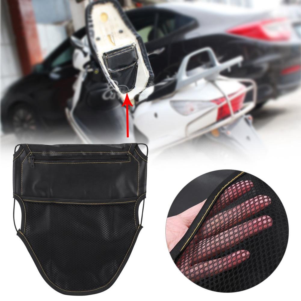 KIMISS Motorcycle Under Seat Bag - PU Leather Storage Pouch for Scooters & Bikes - Perfect for Road Trips & Daily Commute