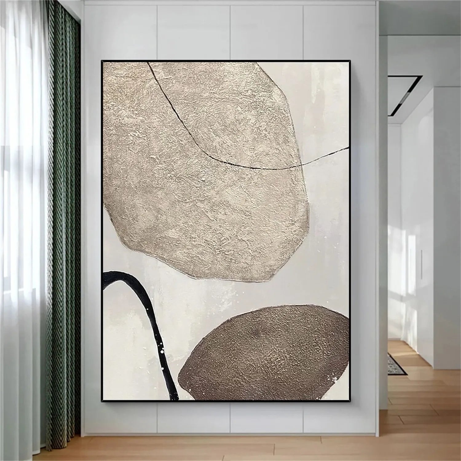 Abstract Tranquility Art Painting - Modern Wall Decor for Living Room, Bedroom & Office - Handmade Canvas Artwork #WS161
