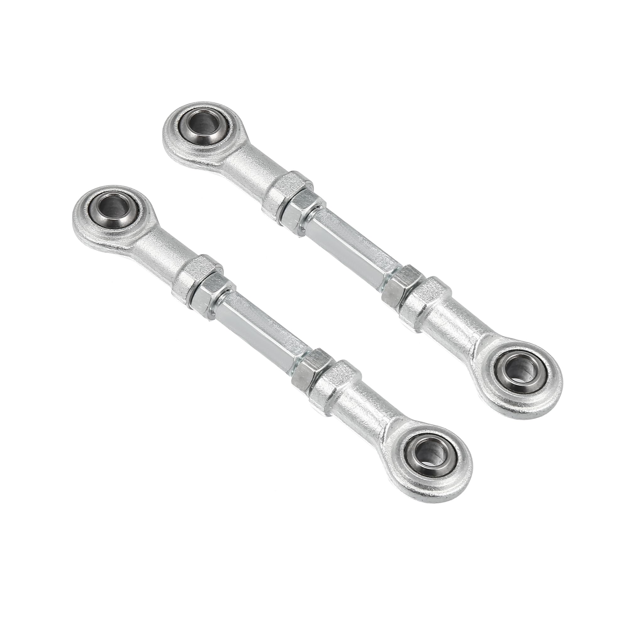 Motoforti 2-Piece 80mm Adjustable Steering Tie Rod Ball Joint with 8mm Hole - Compatible with 49cc Electric ATV & Go Kart - Silver Tone Steering Suspension Accessory - Perfect for Off-Roading, Racing & DIY Kart Maintenance