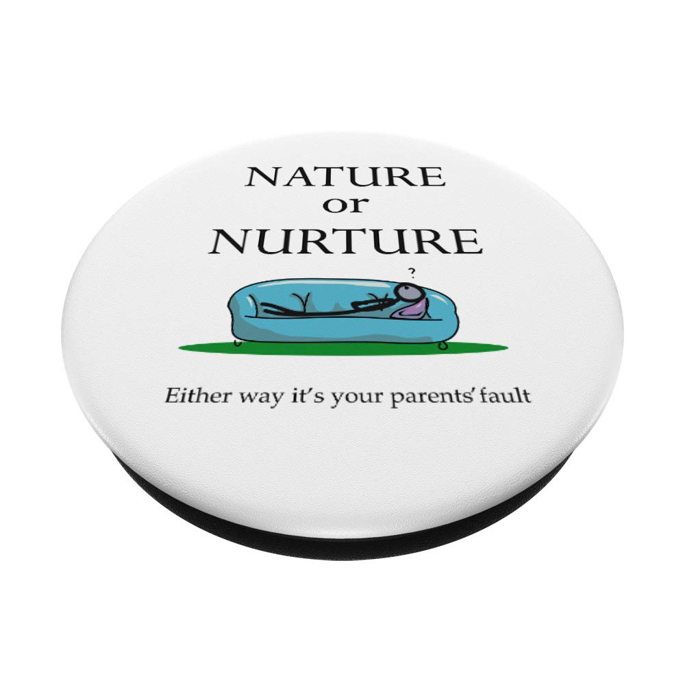Funny Psychology Psychologist PopSockets PopGrip - Swappable Phone & Tablet Grip | Nature vs Nurture Design | Perfect for Students, Therapists & Science Lovers