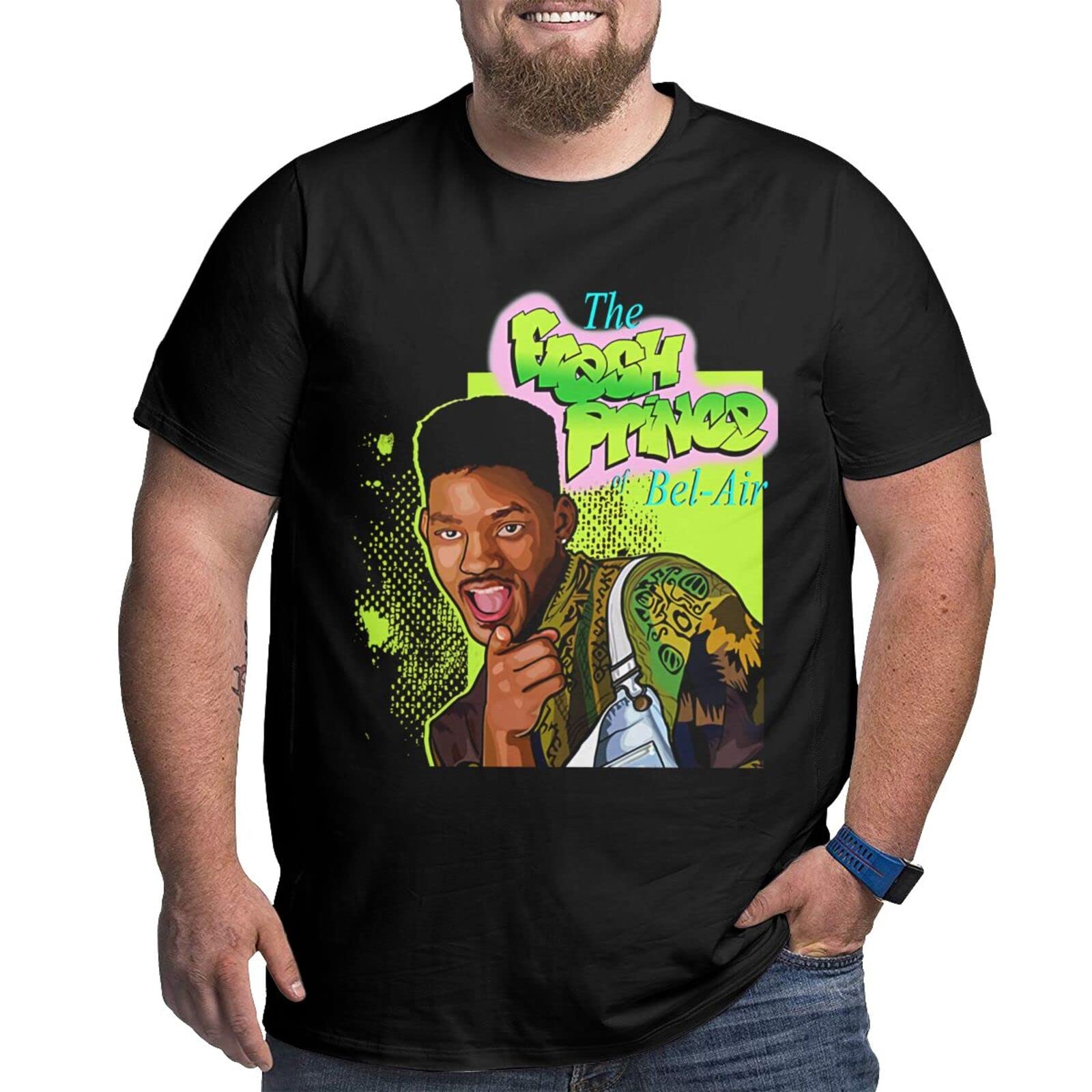 Fresh Prince of Bel-Air Oversized T-Shirt for Men - 100% Cotton Round Neck Short Sleeve Tee - Perfect for Casual Wear, Street Style & 90s Nostalgia