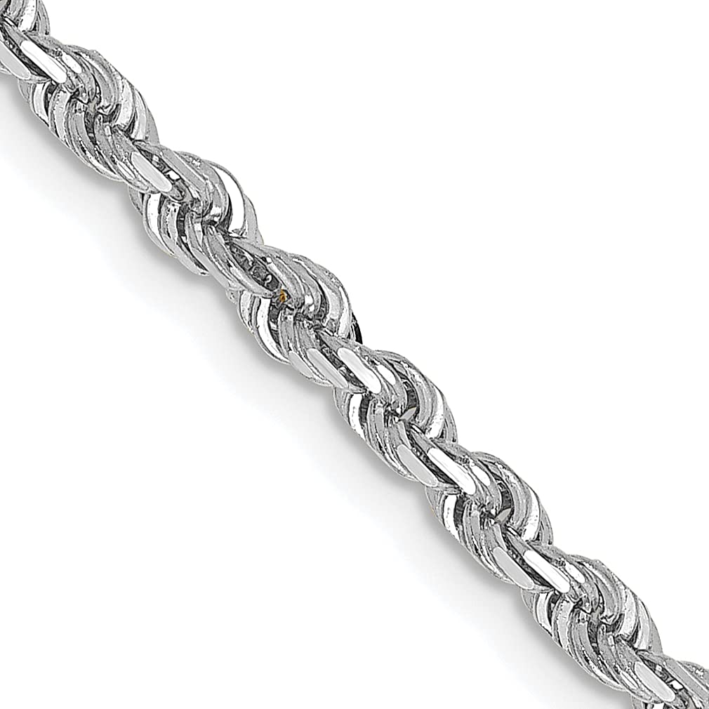 10K White Gold 3mm Quadruple Rope Chain Necklace for Women - Elegant Fine Jewelry Pendant Charm Gift for Her - Perfect for Anniversaries, Birthdays & Special Occasions
