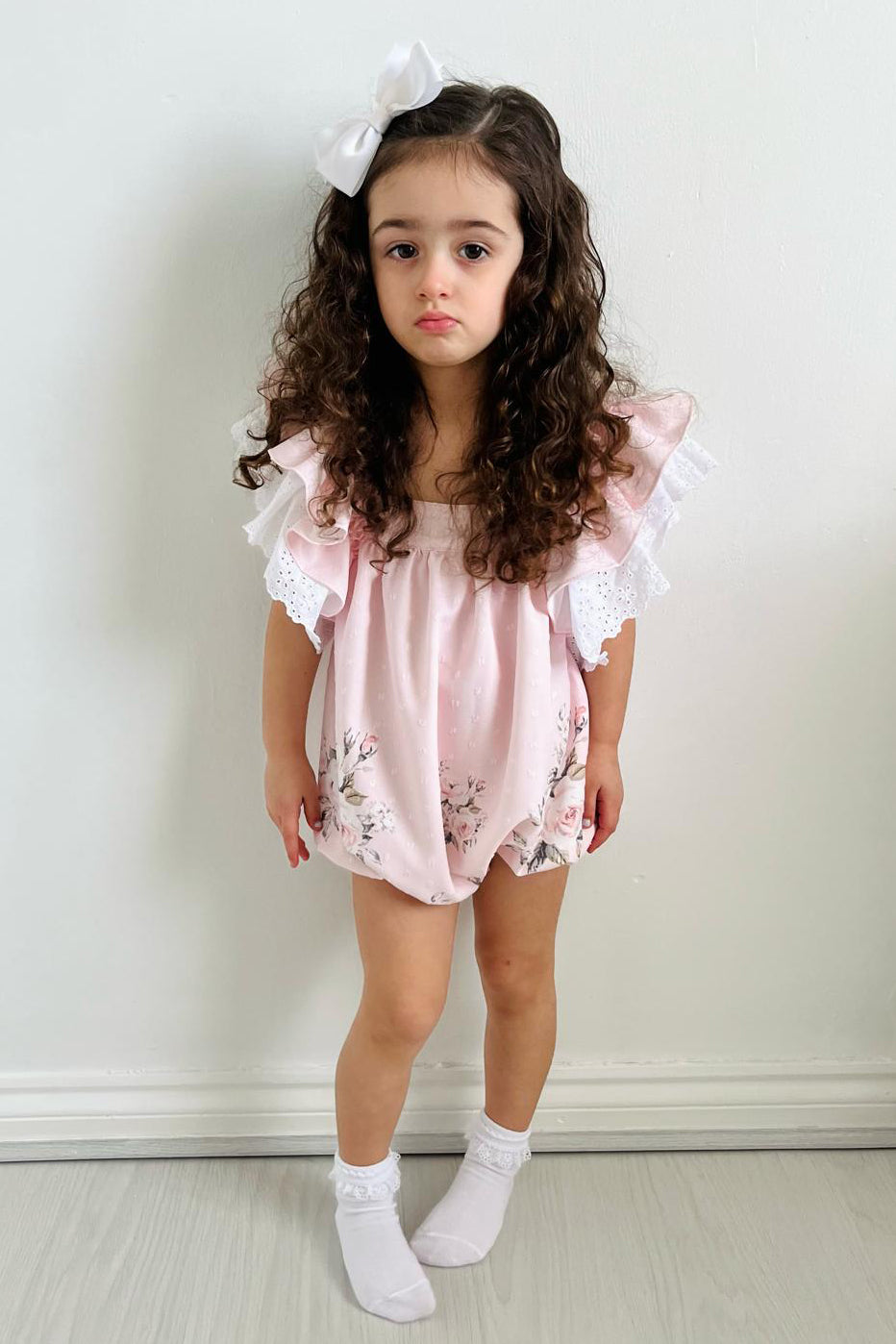 Vintage Floral Romper for Women - Harlow Pink Summer Jumpsuit, Casual Boho Outfit for Beach, Picnic & Date Night