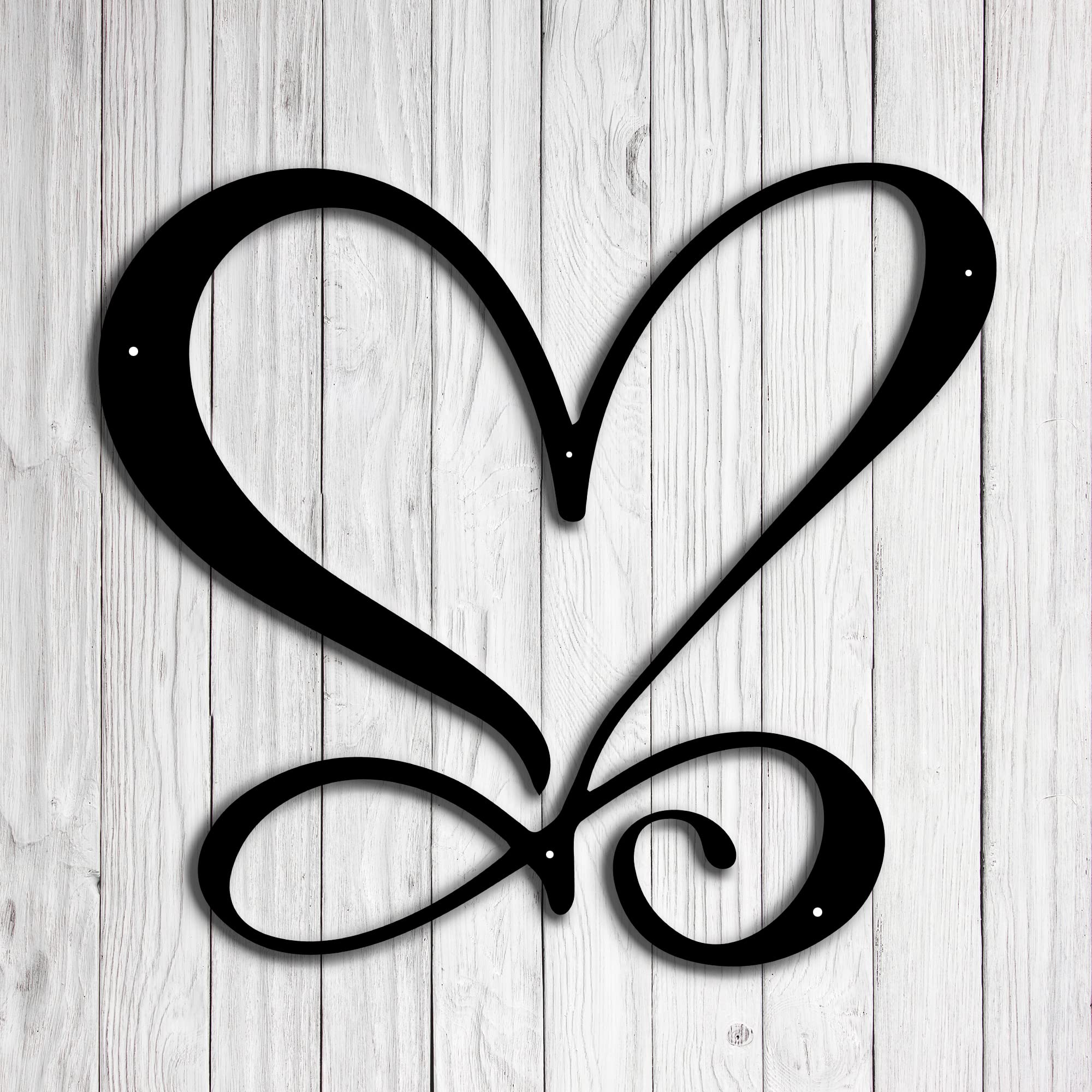 Infinity Love Metal Sign - Heart & Love Wall Art Decor - Personalized Home & Wedding Gift - Housewarming Present - Perfect for Living Room, Bedroom, Office & DIY Home Projects