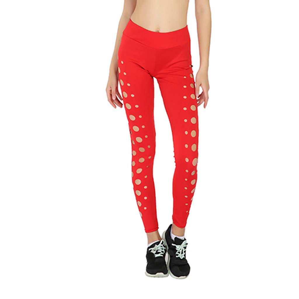 FKSESG Women's High Waisted Yoga Pants - Sexy Hollow Out Design, Breathable Workout Leggings for Gym, Running, Fitness & Outdoor Activities