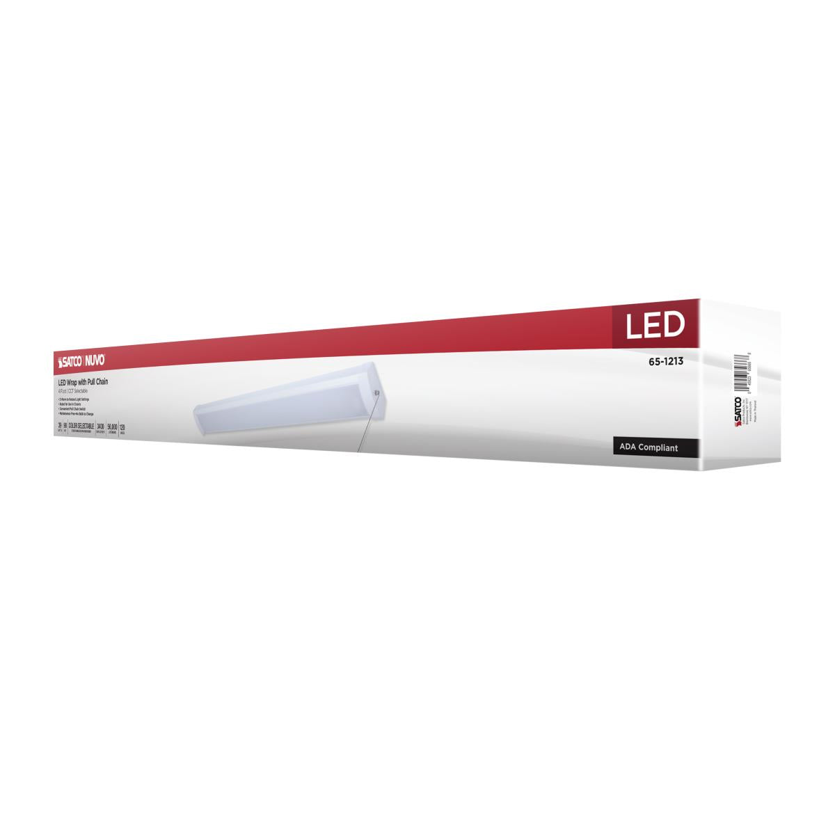 4ft LED Ceiling Wrap Light Fixture - 39W 3400 Lumens, Dimmable & Selectable CCT (3000K-5000K), Pull Chain On/Off, 120V - Perfect for Garage, Basement, Workshop & Utility Room Lighting