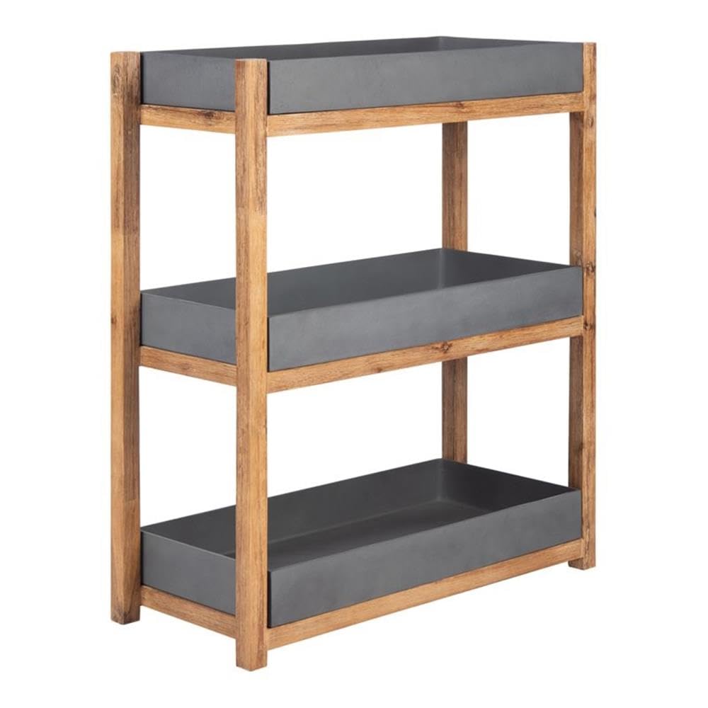 SAFAVIEH Outdoor Collection Semli Storage Shelf - Durable & Weather-Resistant Organizer for Patio, Garden, and Poolside Use