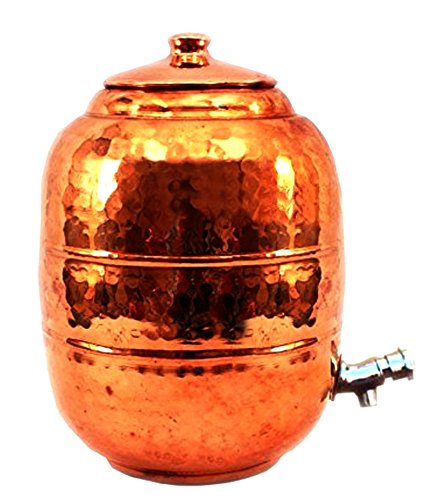 Handmade Pure Copper Water Dispenser & Storage Pot - 12L Kitchen & Home Use for Healthy Drinking, Ayurvedic Benefits | Perfect for Daily Hydration, Wellness Rituals & Decorative Countertop Display