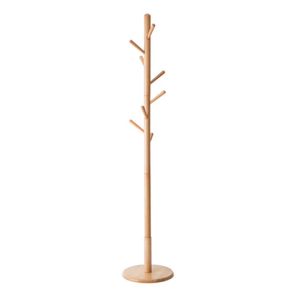 Freestanding Coat Rack Stand with 8 Hooks - Adjustable 4-Section Wooden Coat Tree for Jackets, Hats & Bags - Easy Assembly for Bedroom, Office, Hallway & Entryway - Perfect for Home Organization & Space Saving