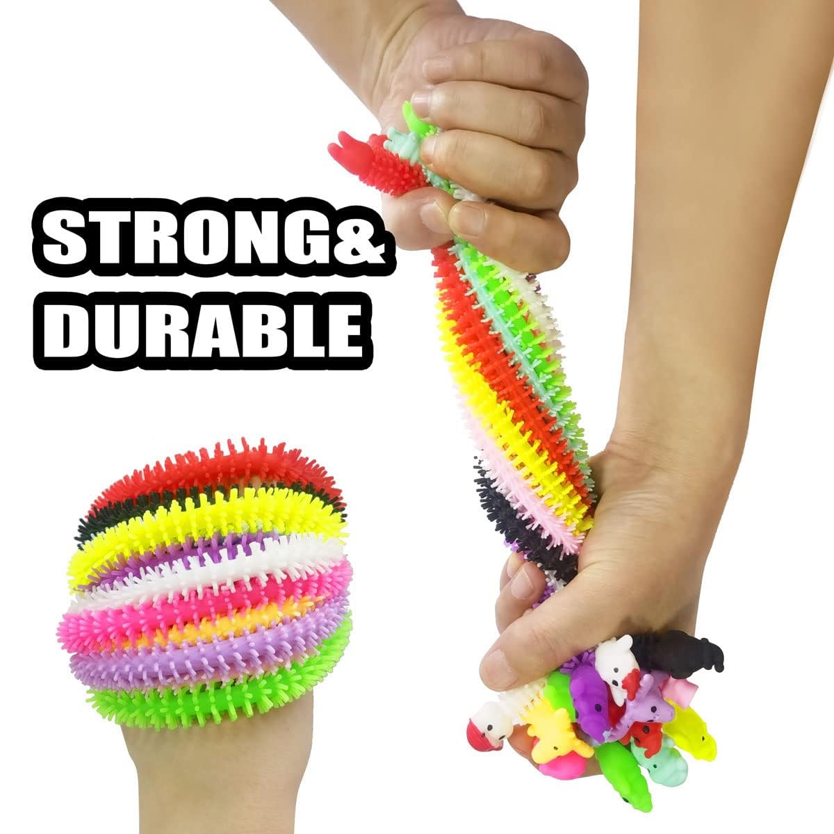 24 Pack Christmas Stretchy Strings Sensory Fidget Toys - Santa, Snowman & Elk Stress Relief Toys for Kids & Adults | Anti-Anxiety Sensory Toys for Classroom, Office & Holiday Party Favors