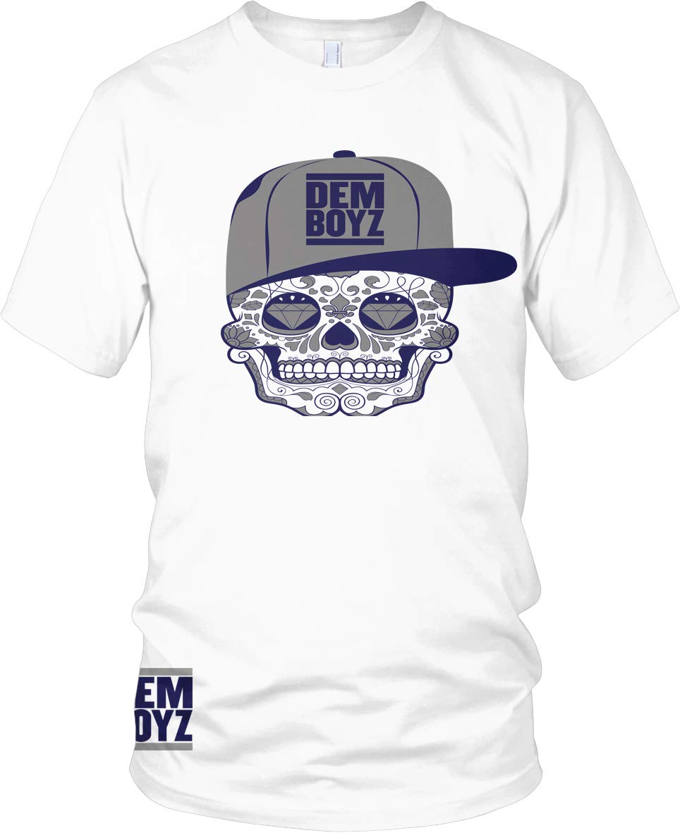 Millionaire Mentality DEM Boyz Candy Skull Graphic White T-Shirt for Men - Trendy Streetwear & Casual Outfit
