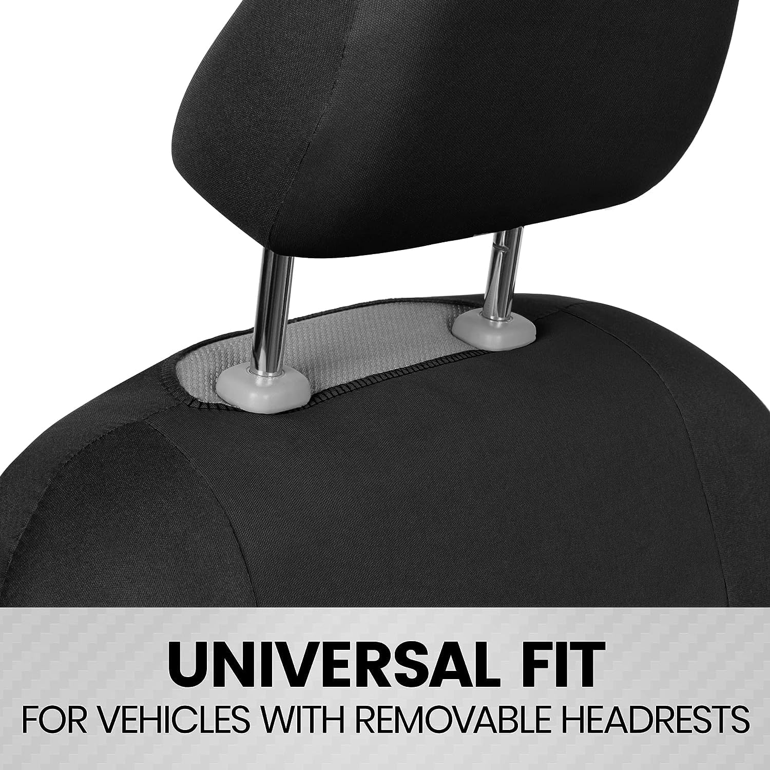 BDK PolyPro 2-Pack Universal Front Car Seat Covers Set - Black/Black | Easy Install Protective Covers for Cars, Trucks, Vans, SUVs & Sedans | Perfect for Daily Commute, Road Trips & Pet Protection