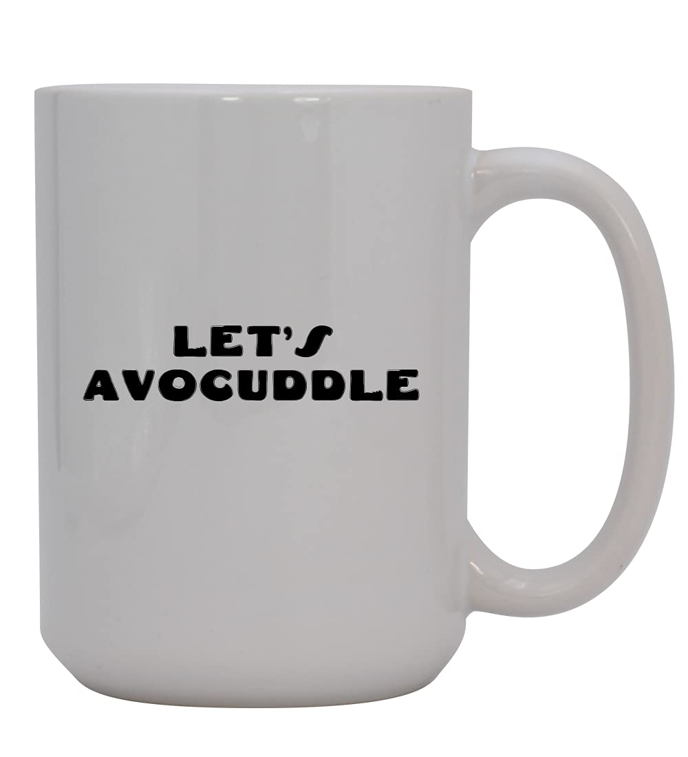 Let's Avocuddle - 15oz Ceramic White Coffee Mug with Avocado Design | Perfect for Hot & Cold Drinks, Office Use, and Gift Giving