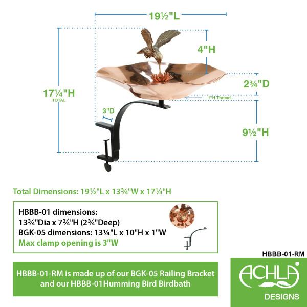 Hummingbird Bird Bath for Outdoors - Durable & Elegant Garden Decoration to Attract Hummingbirds | Perfect for Backyard, Patio, and Garden Decor