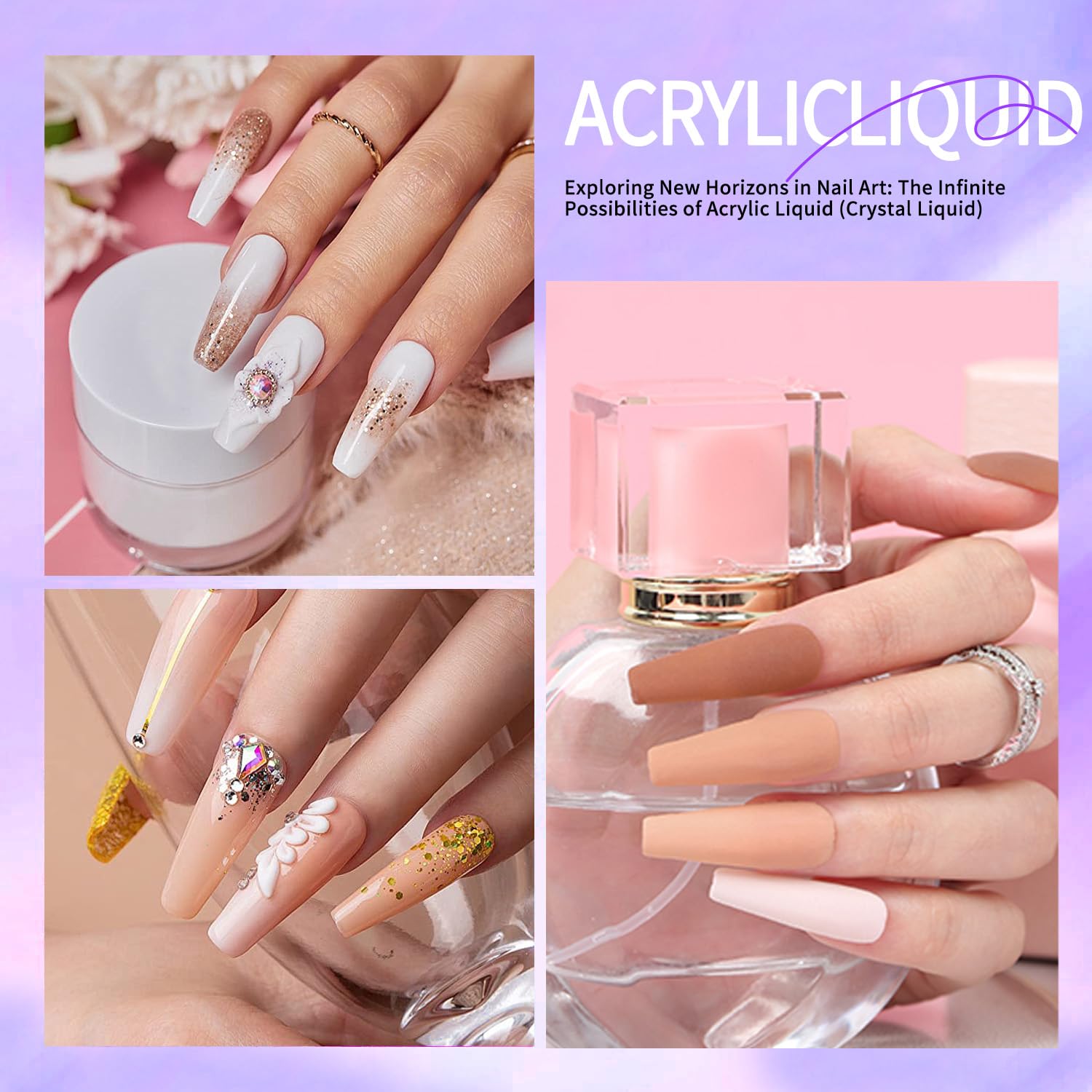 120ml/4.2oz Acrylic Nail Liquid Monomer for Professional Nail Extensions & Acrylic Powder - High Quality Nail Art Supplies for Salon & DIY Manicures at Home