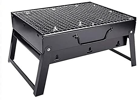 Xinmier Portable Electric Tabletop Grill with Non-Stick Surface - Easy to Clean & Carry - Includes French Fries Basket & Drip Tray - Perfect for Outdoor BBQ, Camping, Backyard Parties & Family Gatherings