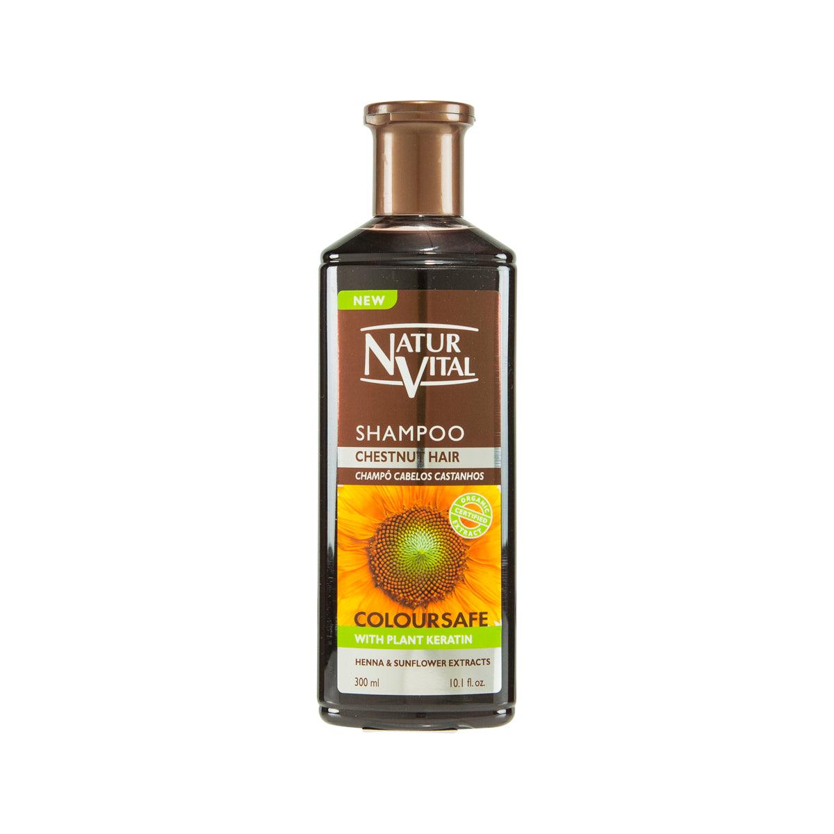 NATUR VITAL Henna Shampoo for Hair Care - Chestnut Color & Shine - Natural Herbal Formula for Damaged Hair - Perfect for Daily Use & Salon-Quality Results at Home