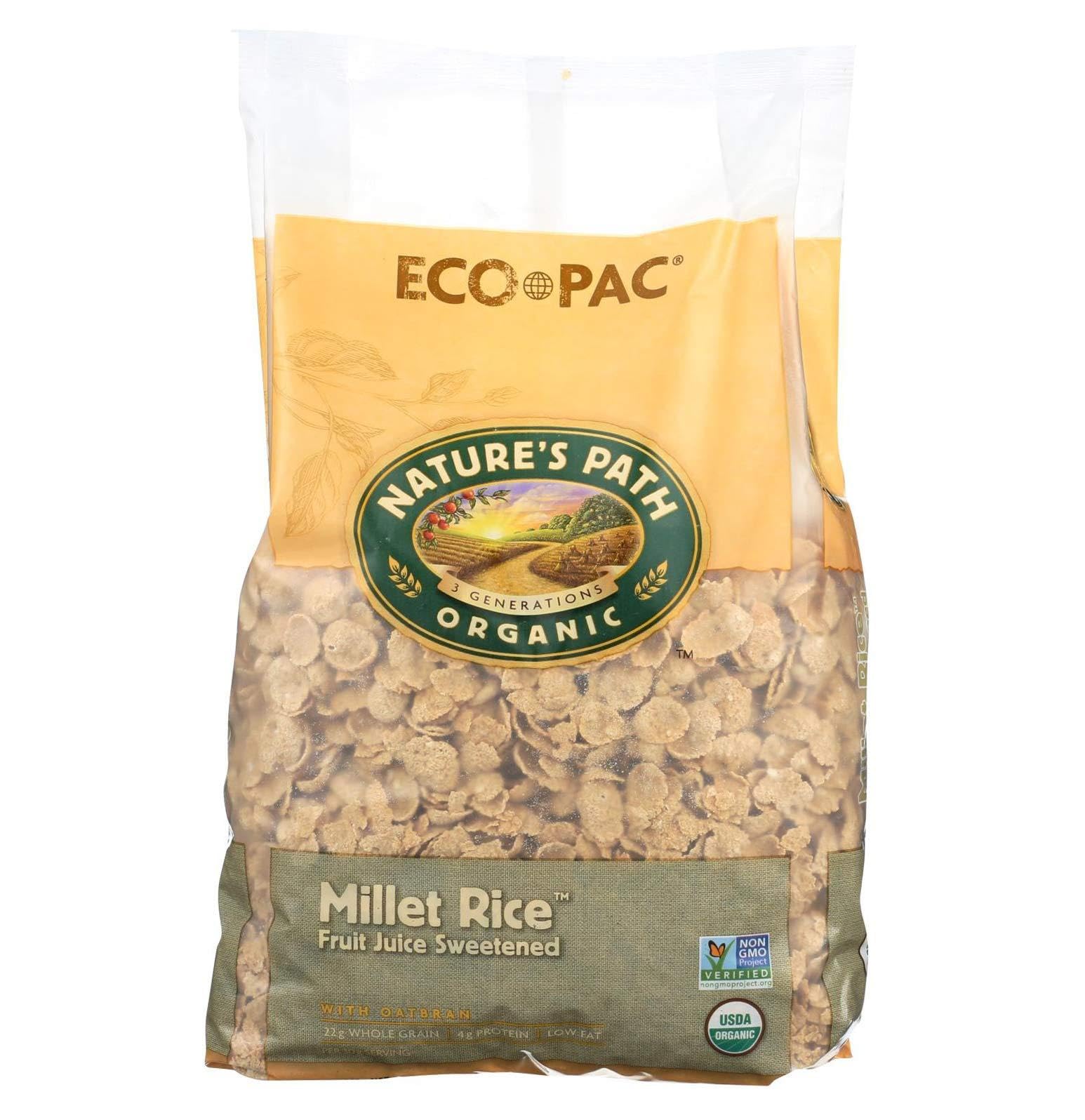 Organic Millet Rice Oat Bran Flakes Cereal by Nature's Path - Case of 6 (32 oz Each) - Healthy Breakfast & Snack for Families, Office Pantry, or Bulk Food Storage