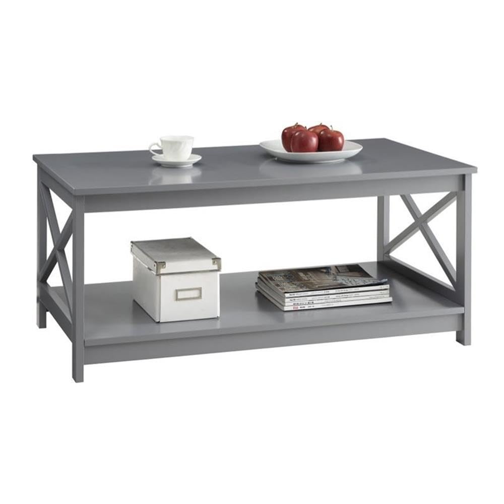 Pemberly Row Gray Coffee Table - Modern Living Room Furniture for Home Decor & Entertainment