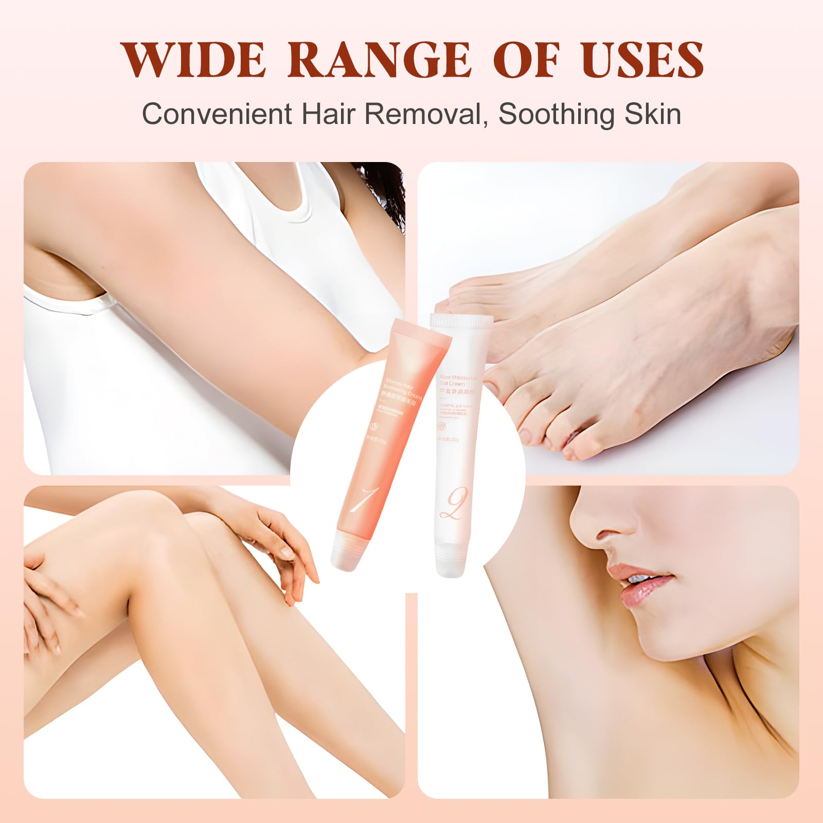 Best Facial Hair Removal Cream Kit for Women - Quick & Painless Hair Remover for Delicate Face Areas - Effective Face & Upper Lip Hair Removal - Perfect for Smooth Skin Before Makeup & Special Occasions