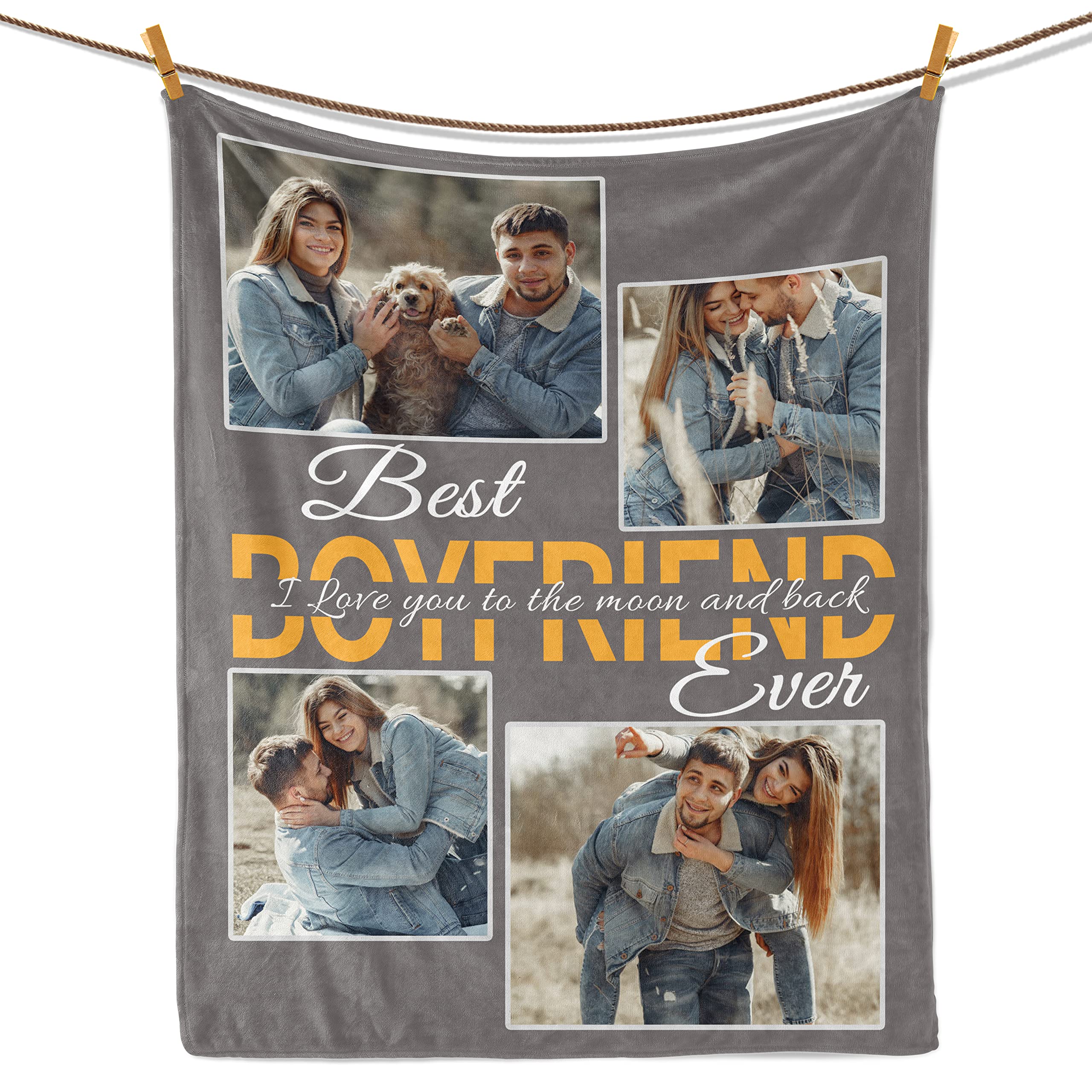 Personalized Couple Blankets for Him - Custom Anniversary, Wedding & Valentine's Day Gifts for Boyfriend | Thoughtful Birthday & Long Distance Relationship Presents | Perfect for Romantic Nights & Cozy Movie Dates